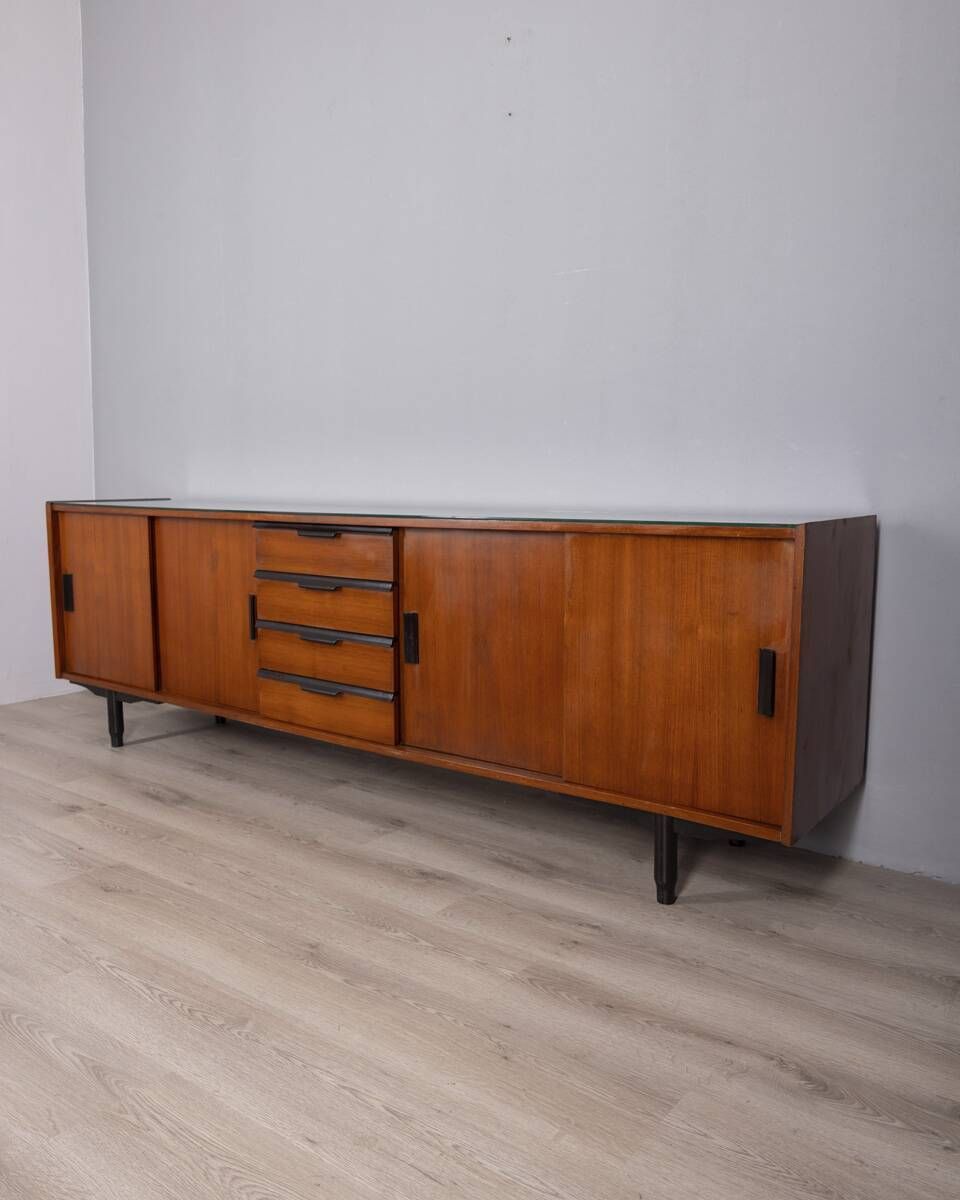 Sideboard In Wood And Glass With An Italian Design From The 1960s photo buy