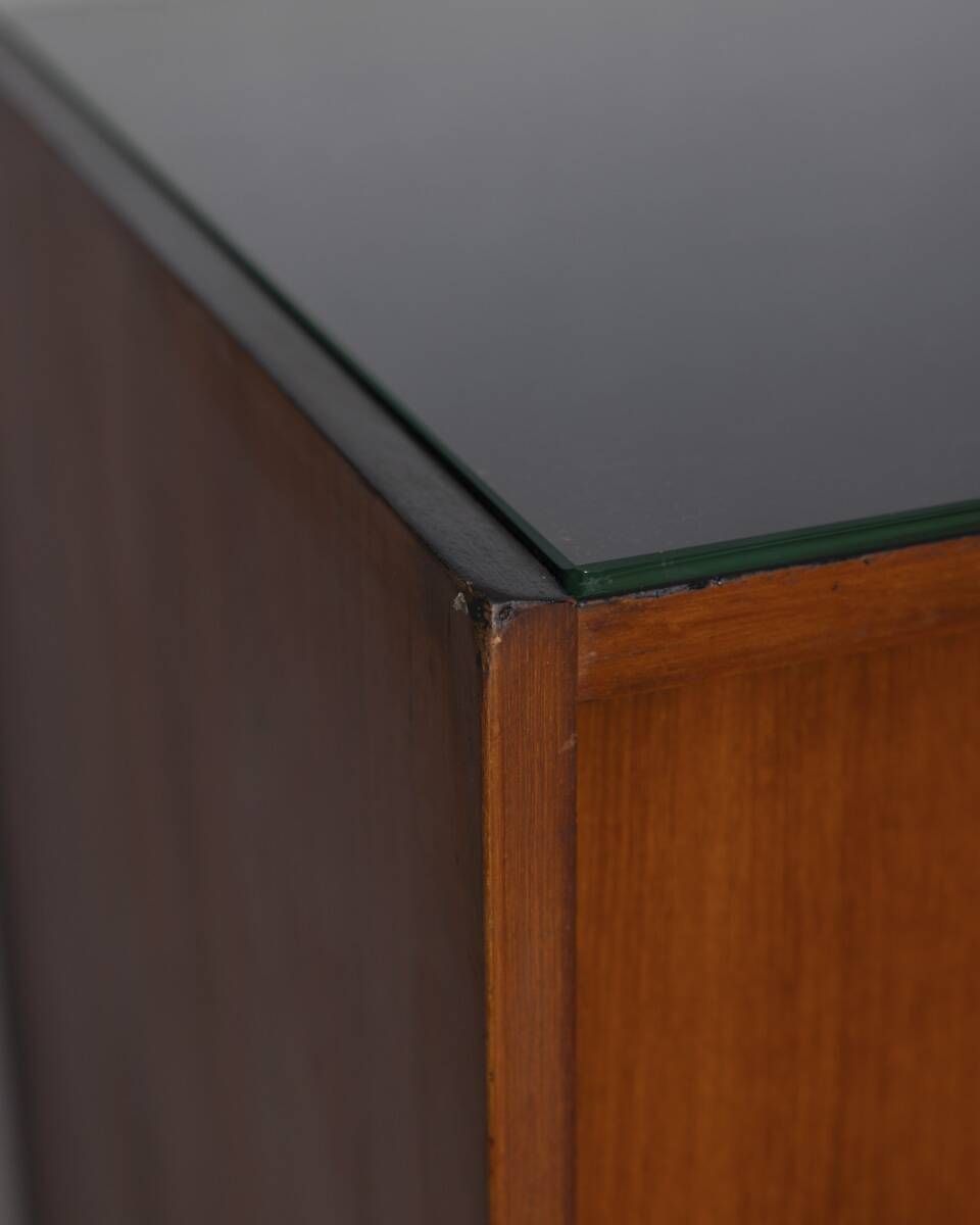 photo furniture Sideboard In Wood And Glass With An Italian Design From The 1960s