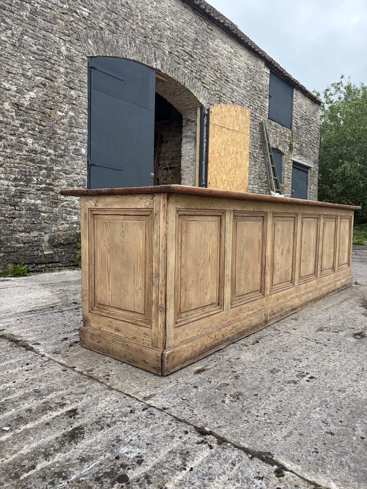 Large 19th Century French Haberdashery Shop Counter Oak And Pine 3 Meters photo 3495.0