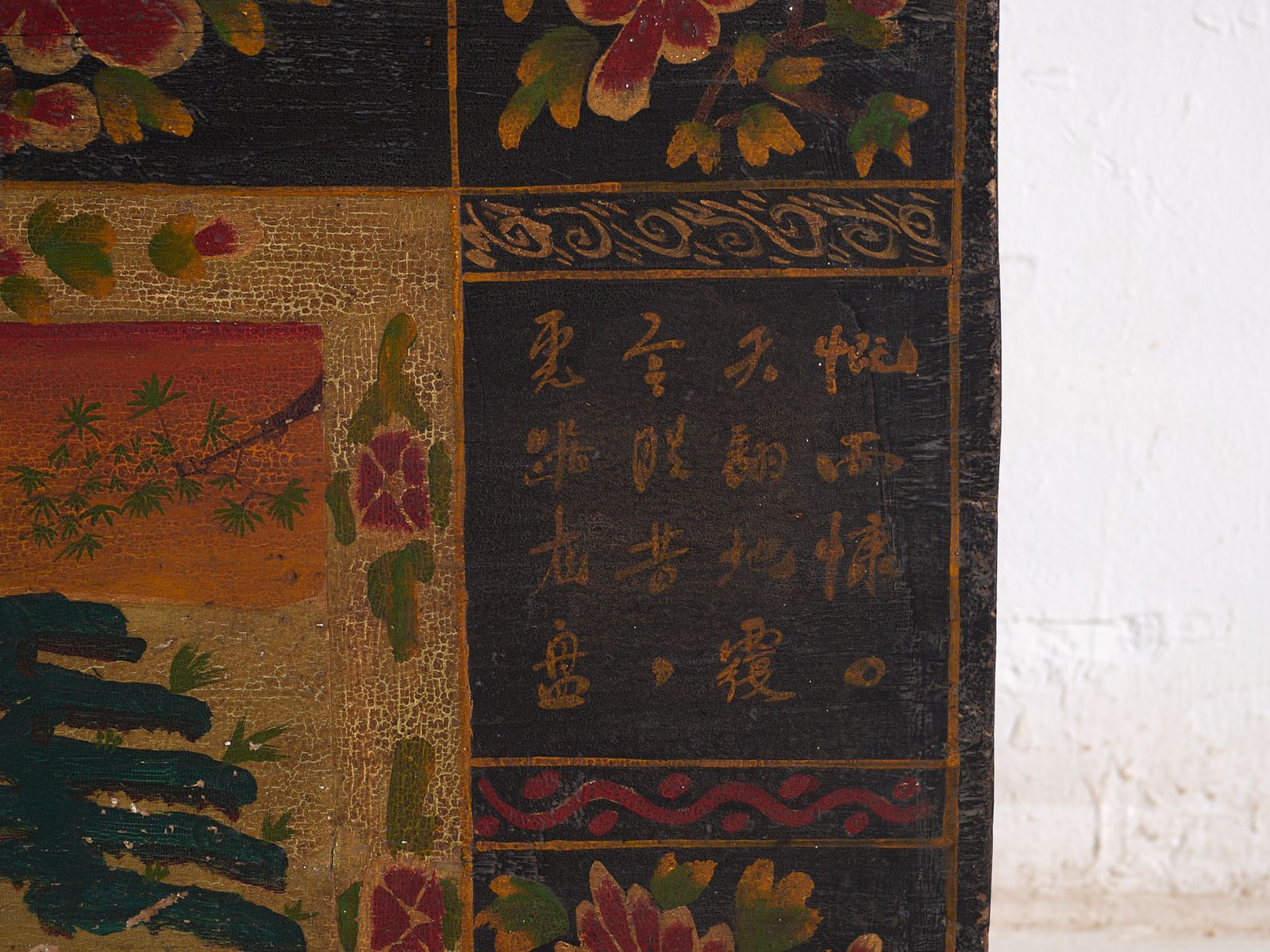 photo for sale Antique Painted Trunk In Pine Wood – China, Circa 1900