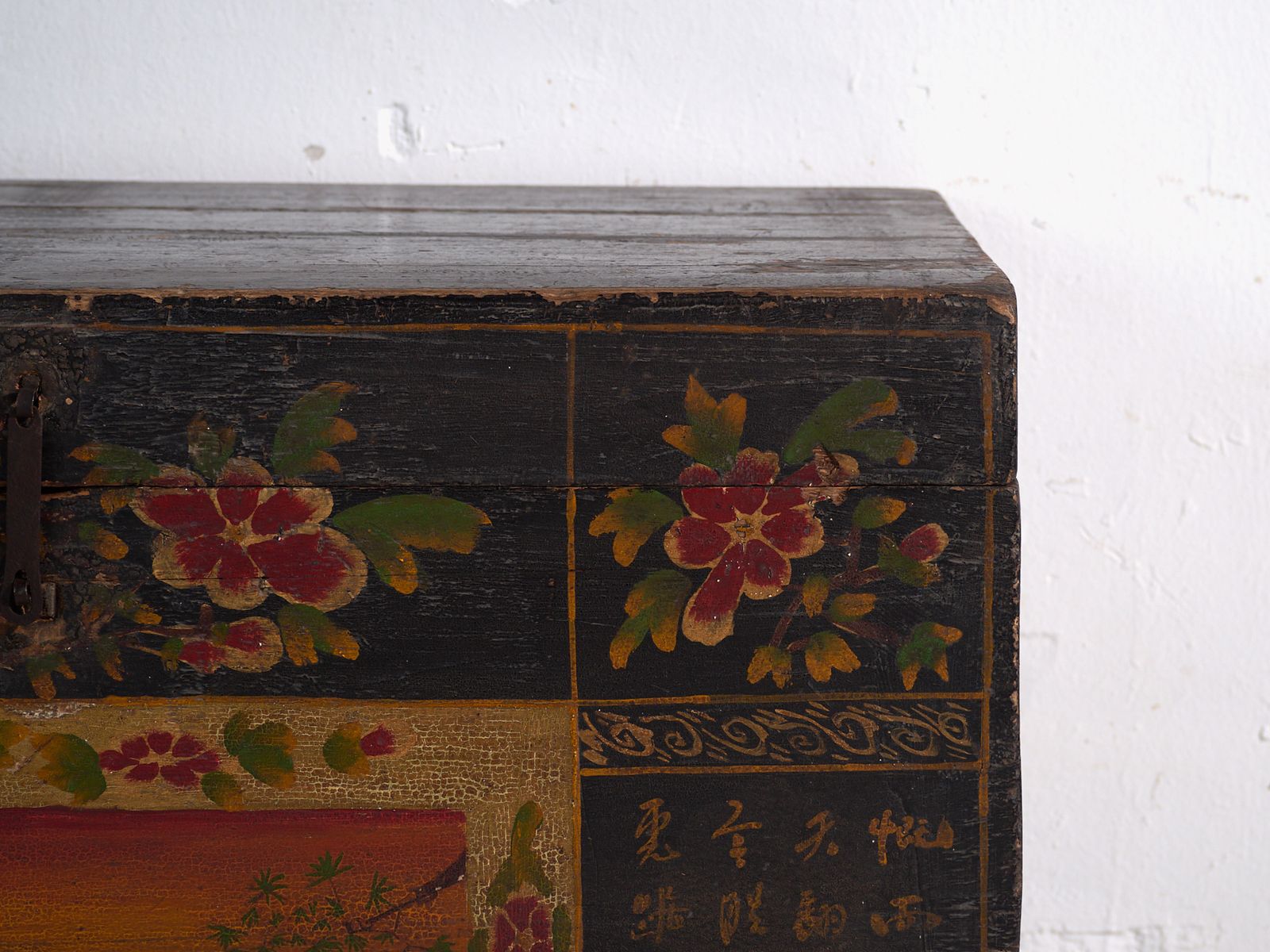 Furniture Antique Painted Trunk In Pine Wood – China, Circa 1900 photo