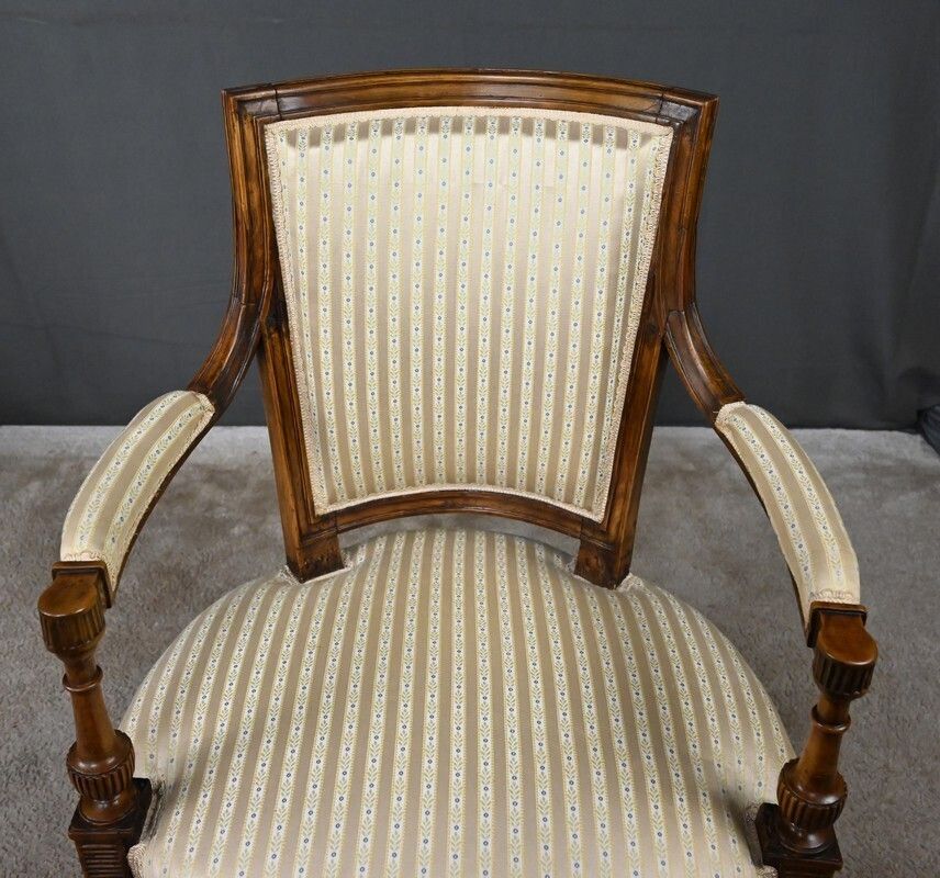 Furniture Cabriolet Armchair In Beechwood, Louis XVI Period – Second Half Of The 18th Century photo