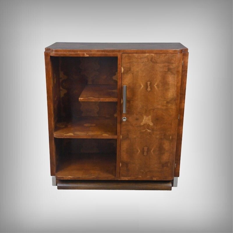 Art Deco Bibus In Elm Burl Veneer – 1940 photo furniture