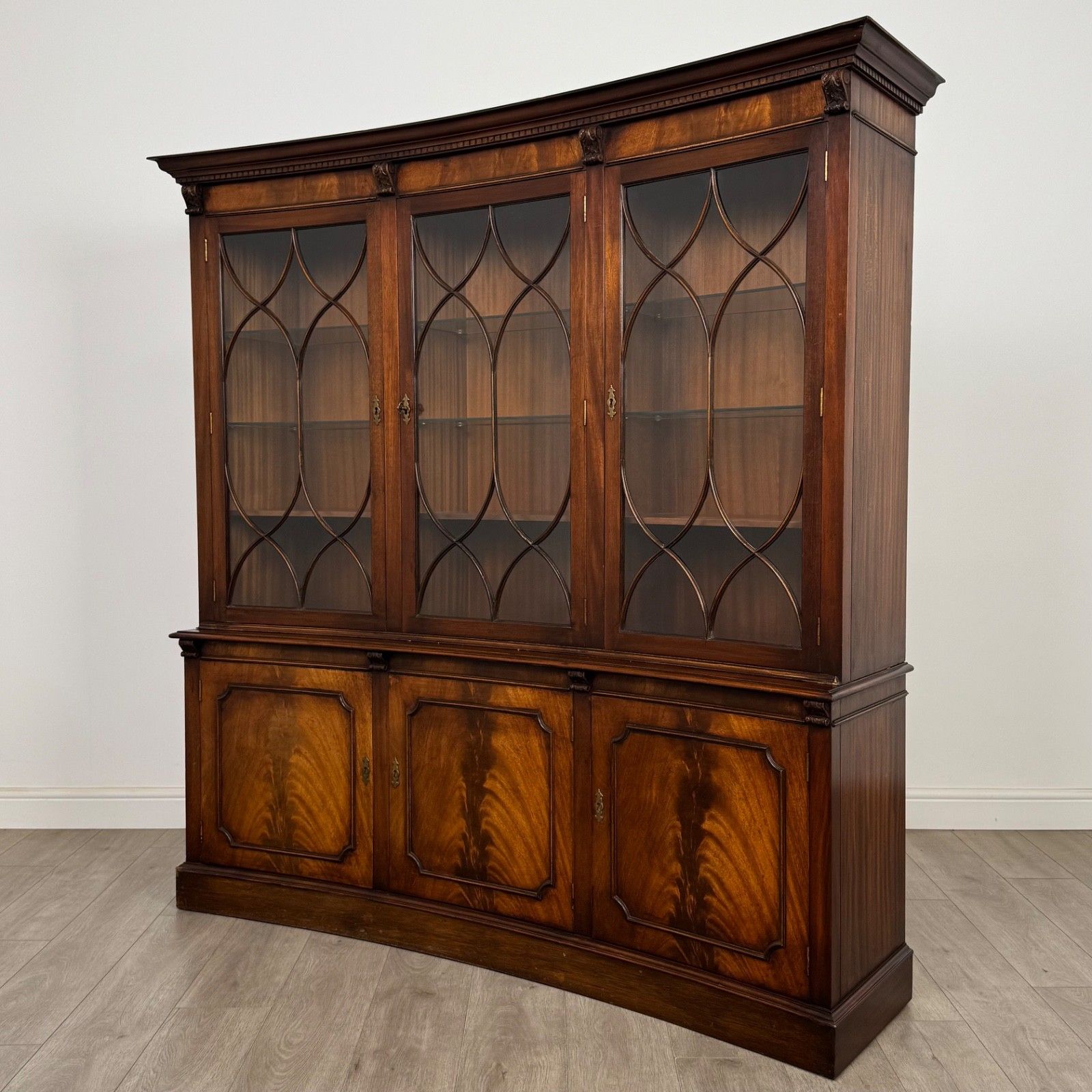 Antique 20th Century Concave Bookcase In Mahogany ( Af 5840 ) photo for sale