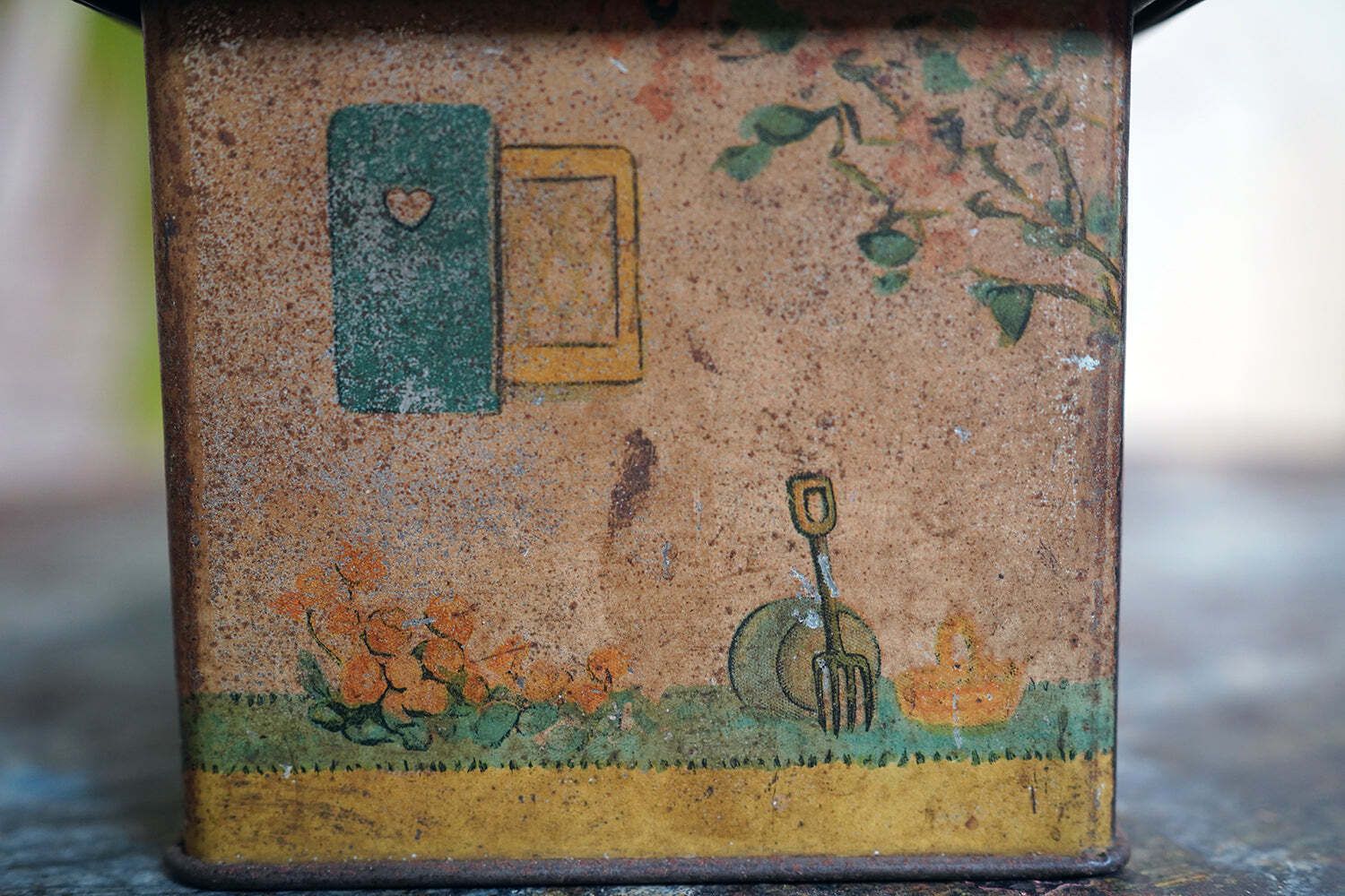 A Charming C.1930s Crawford & Sons Ltd Tin Biscuit Barrel Money Box; 'Bicky House' By Mabel Lucie Attwell photo buy