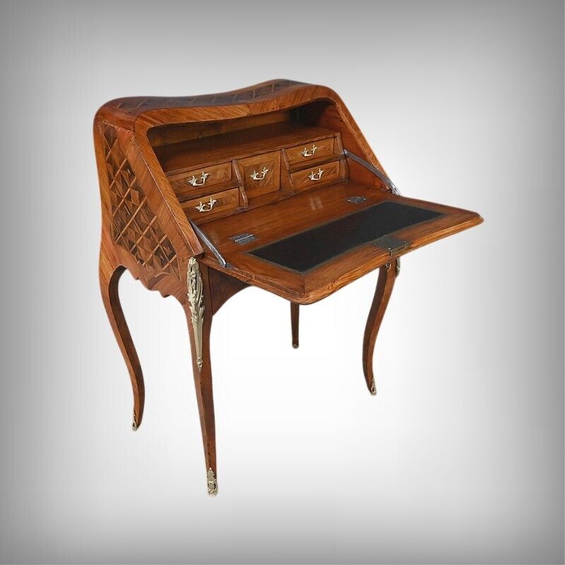 Small Marquetry Lady's Desk, Louis XV Style – First Half Of The 20th Century photo furniture