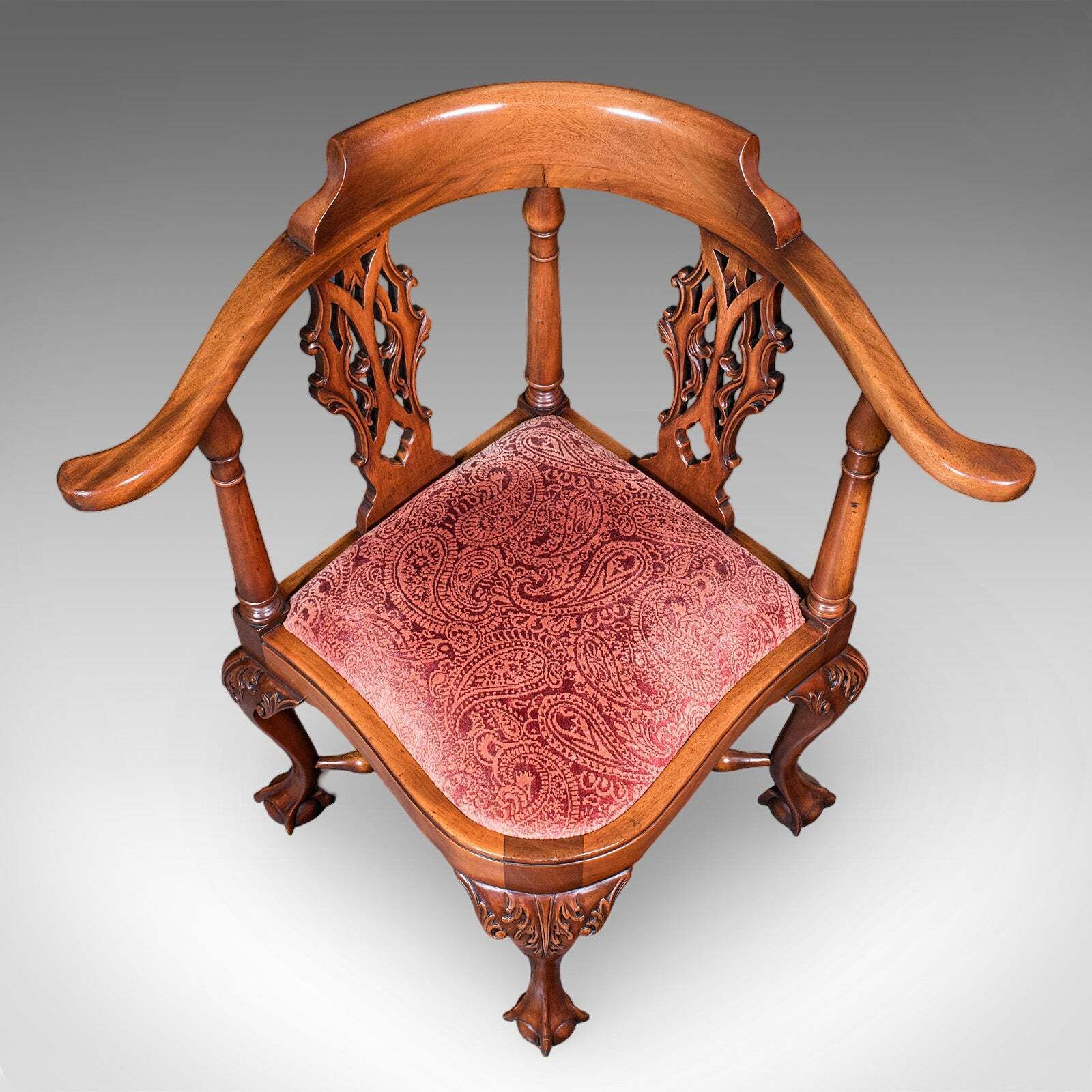 Antique Corner Armchair, English, Dressing Seat, Georgian Revival, Edwardian photo vinterior