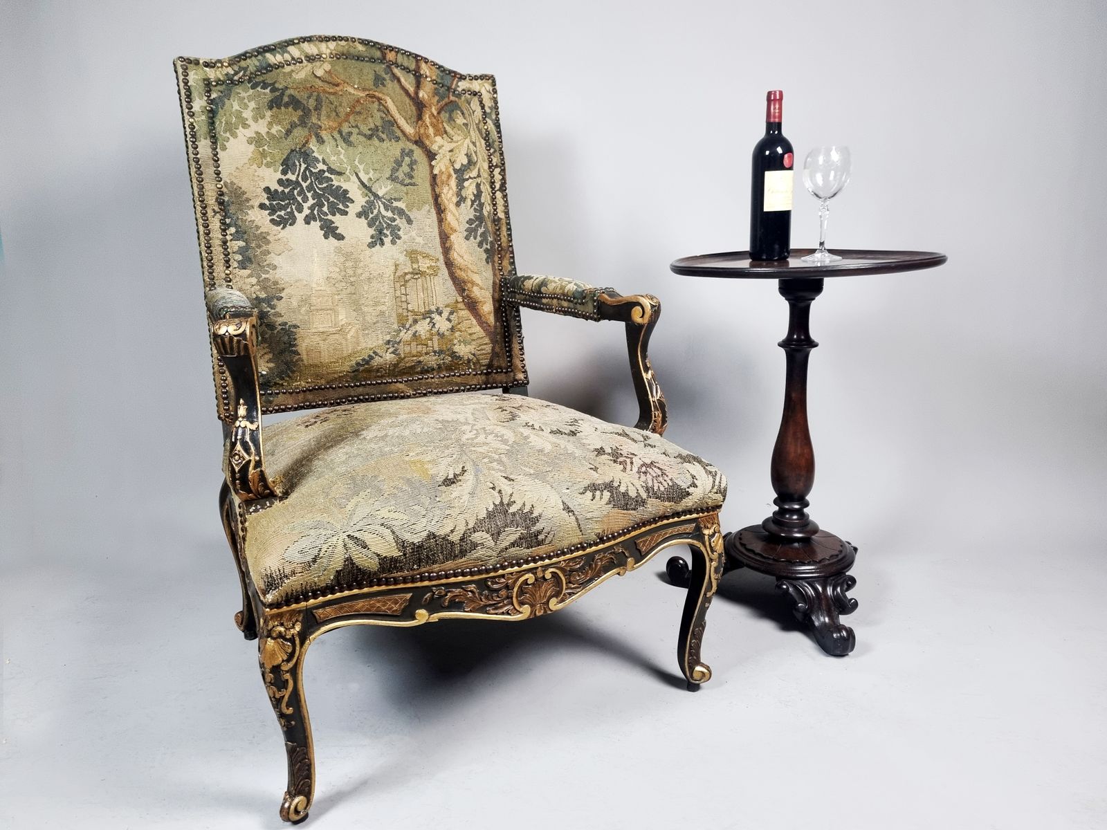 Important George III Period Carved And Painted Gainsborough Chair C. 1760 photo vinterior