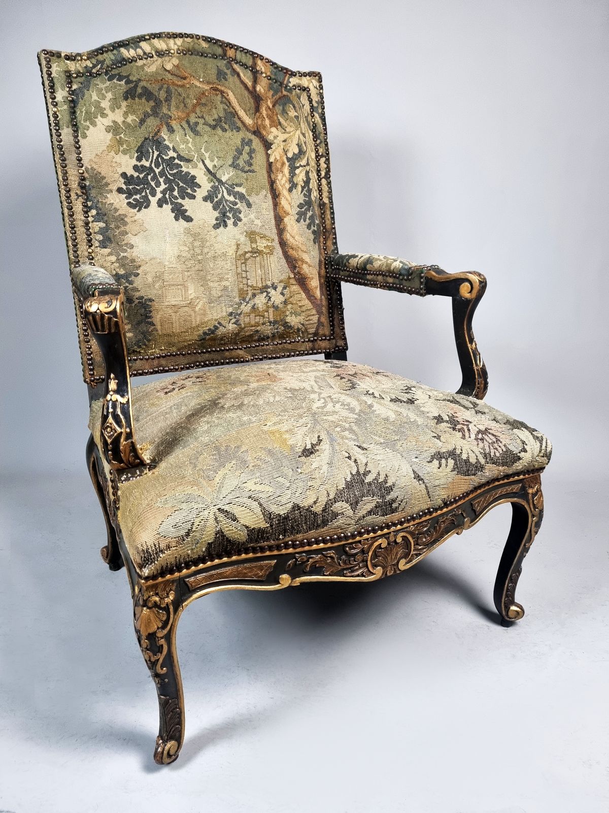 Important George III Period Carved And Painted Gainsborough Chair C. 1760 photo furniture