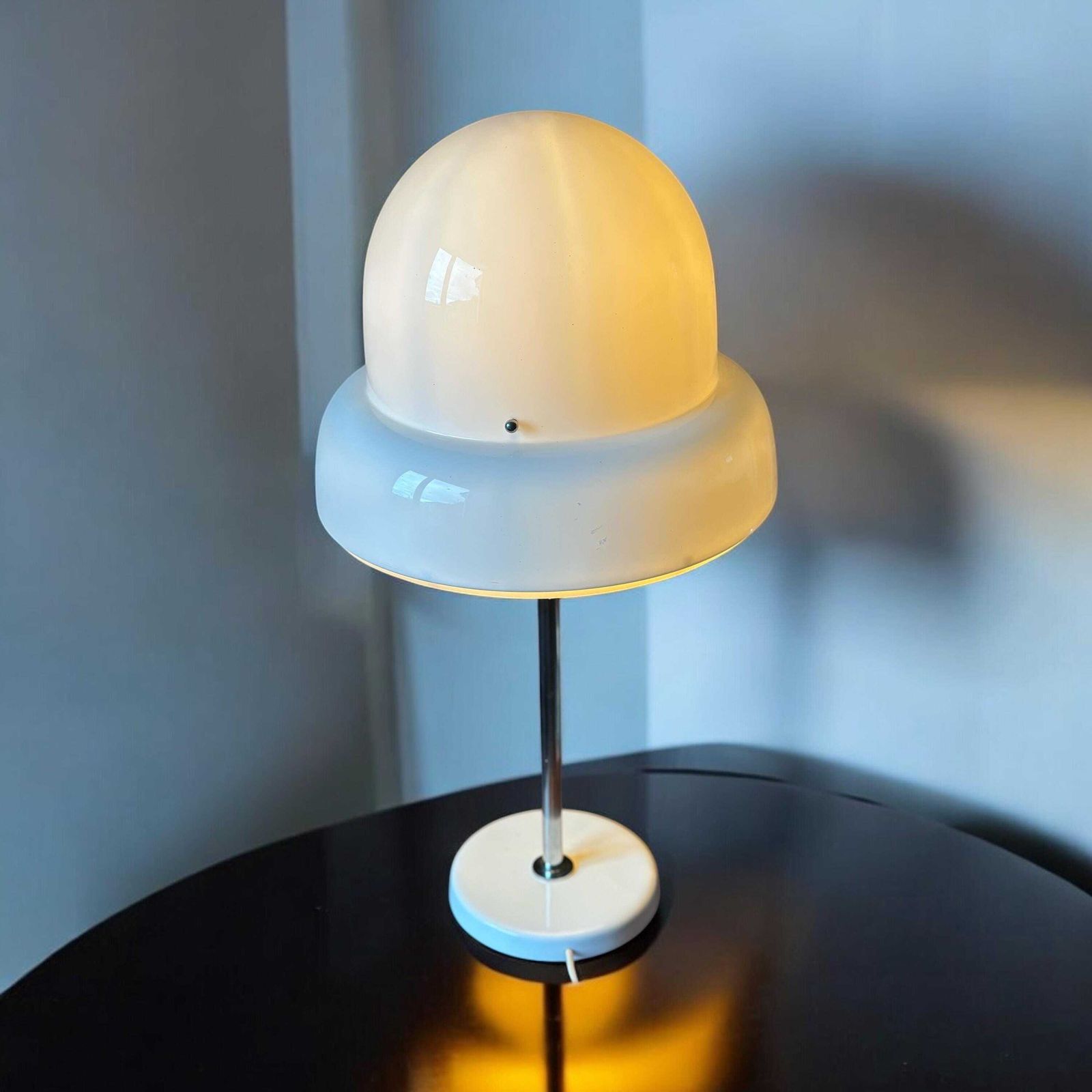 Bergboms B 125 Space Age Mushroom Table Lamp   Cast Iron Base, Sweden 1960s. photo 495.0