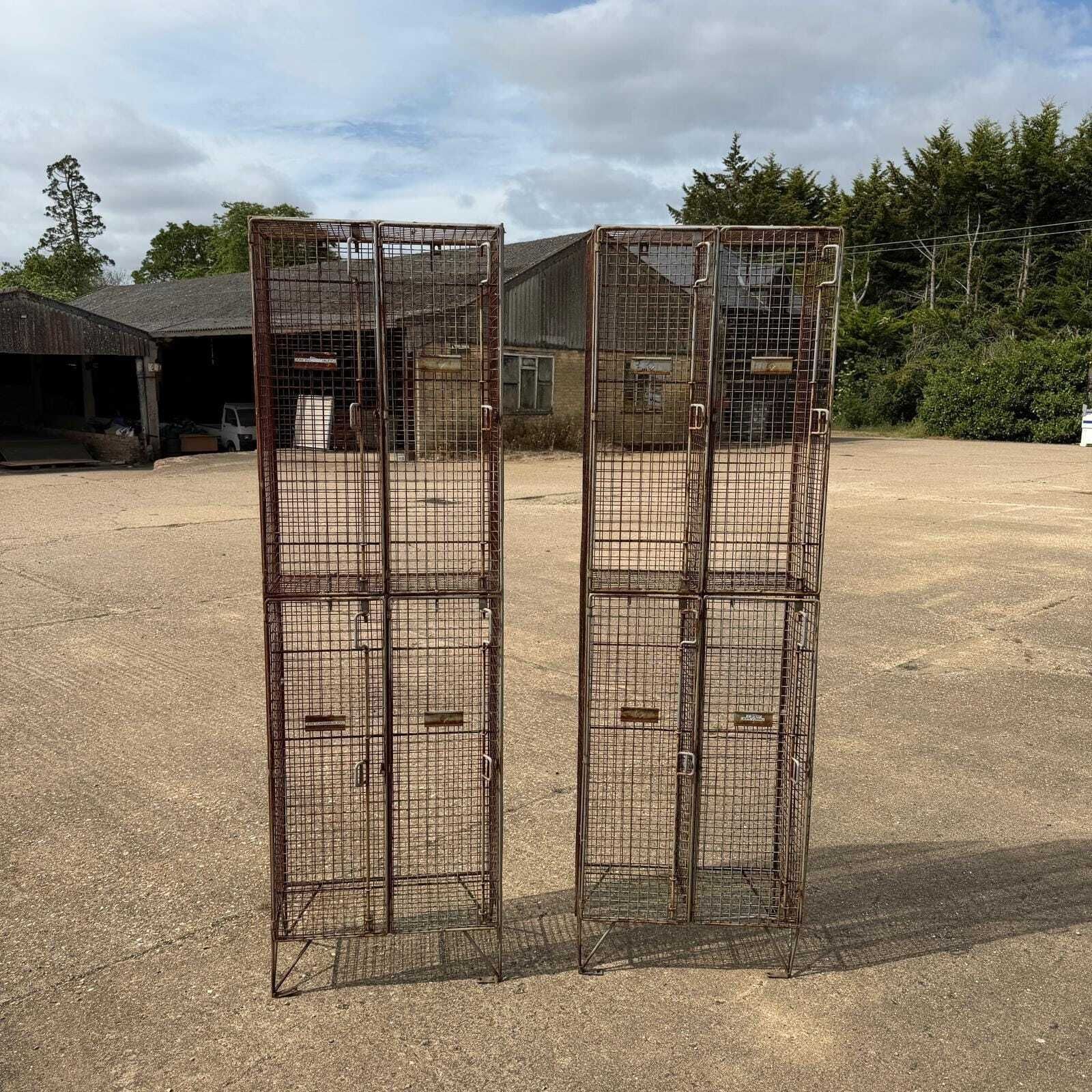Retro Galvanised 1960s Style Bank Open Lockers 4 Sections Priced Per Locker photo furniture