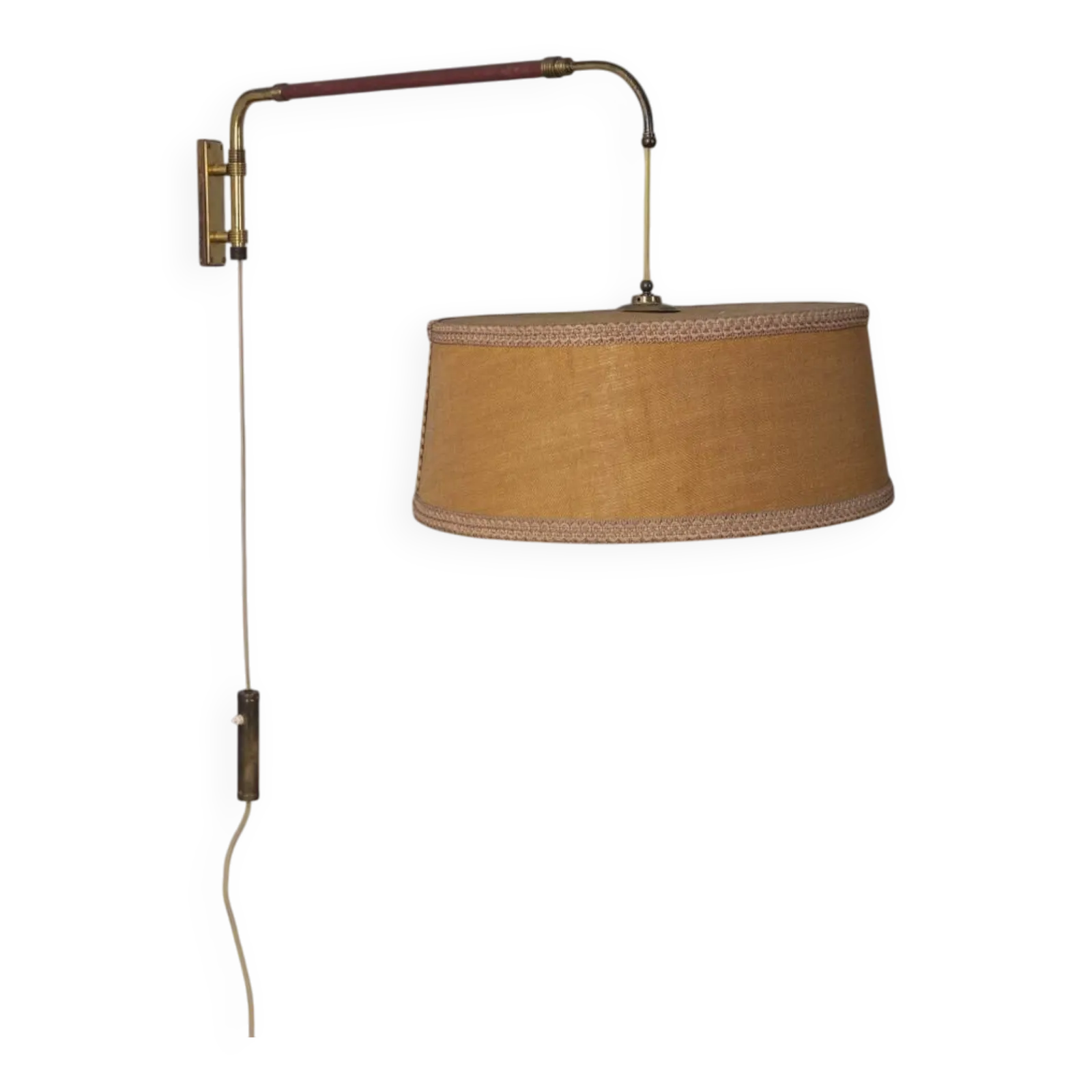 1950s Vintage Adjustable Brass Wall Lamp Italian Design