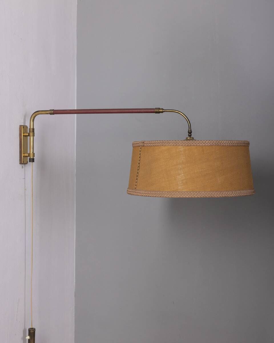 1950s Vintage Adjustable Brass Wall Lamp Italian Design photo for sale