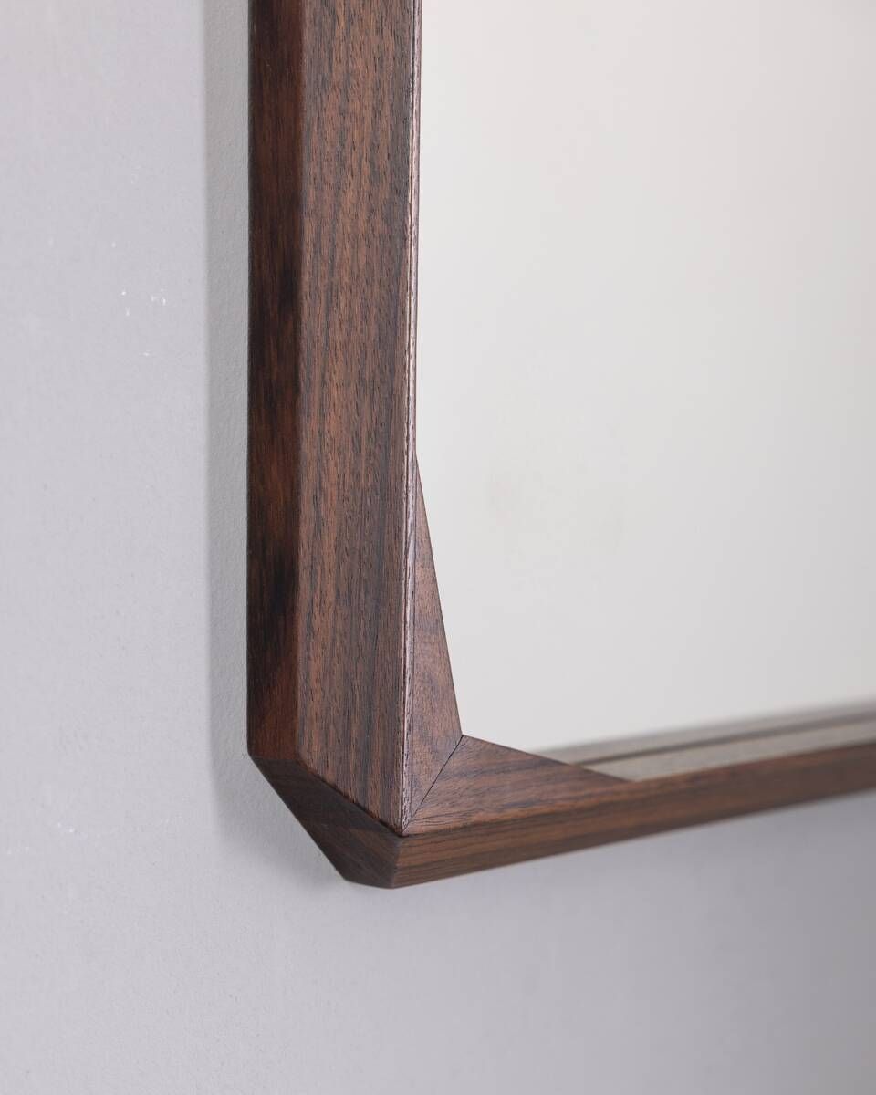 Vintage 1960s Wall Mirror In Walnut Wood Designed By Dino Cavalli photo Home Decor