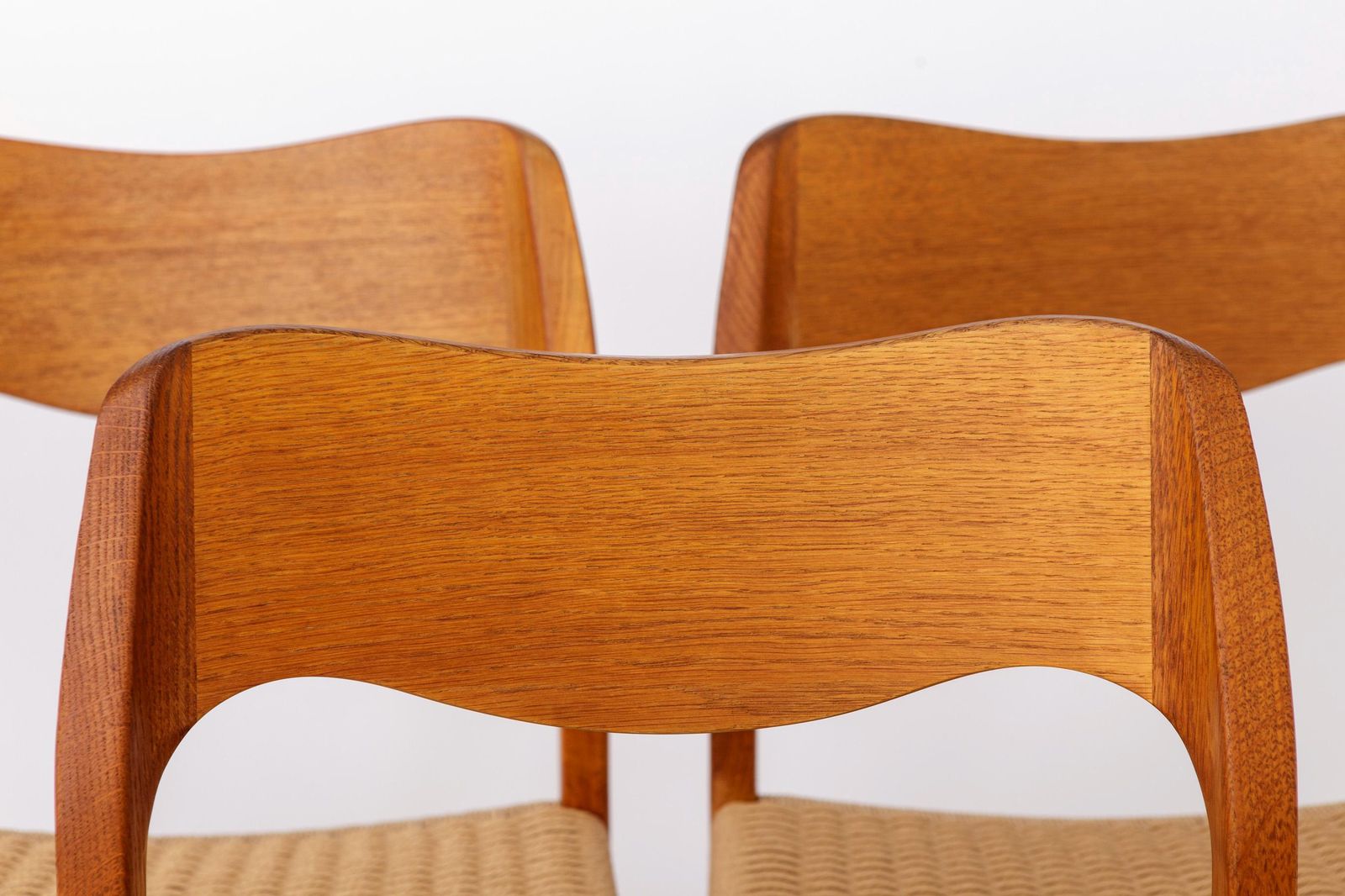 Set Of 6 Niels Otto Møller Model 71 Dining Chairs, 1960s, Danish Mid Century Teak Chairs With Danish Cord Seats, Scandinavian Design photo buy
