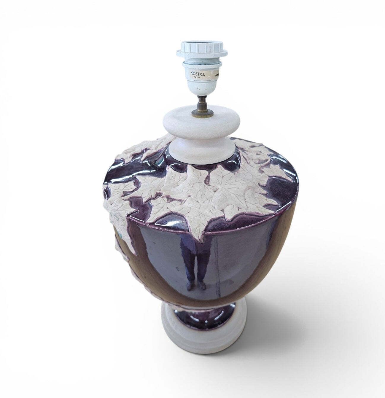 photo for sale 2 X Large Kostka Floral Ceramic Vase Lamp / 1970s / France