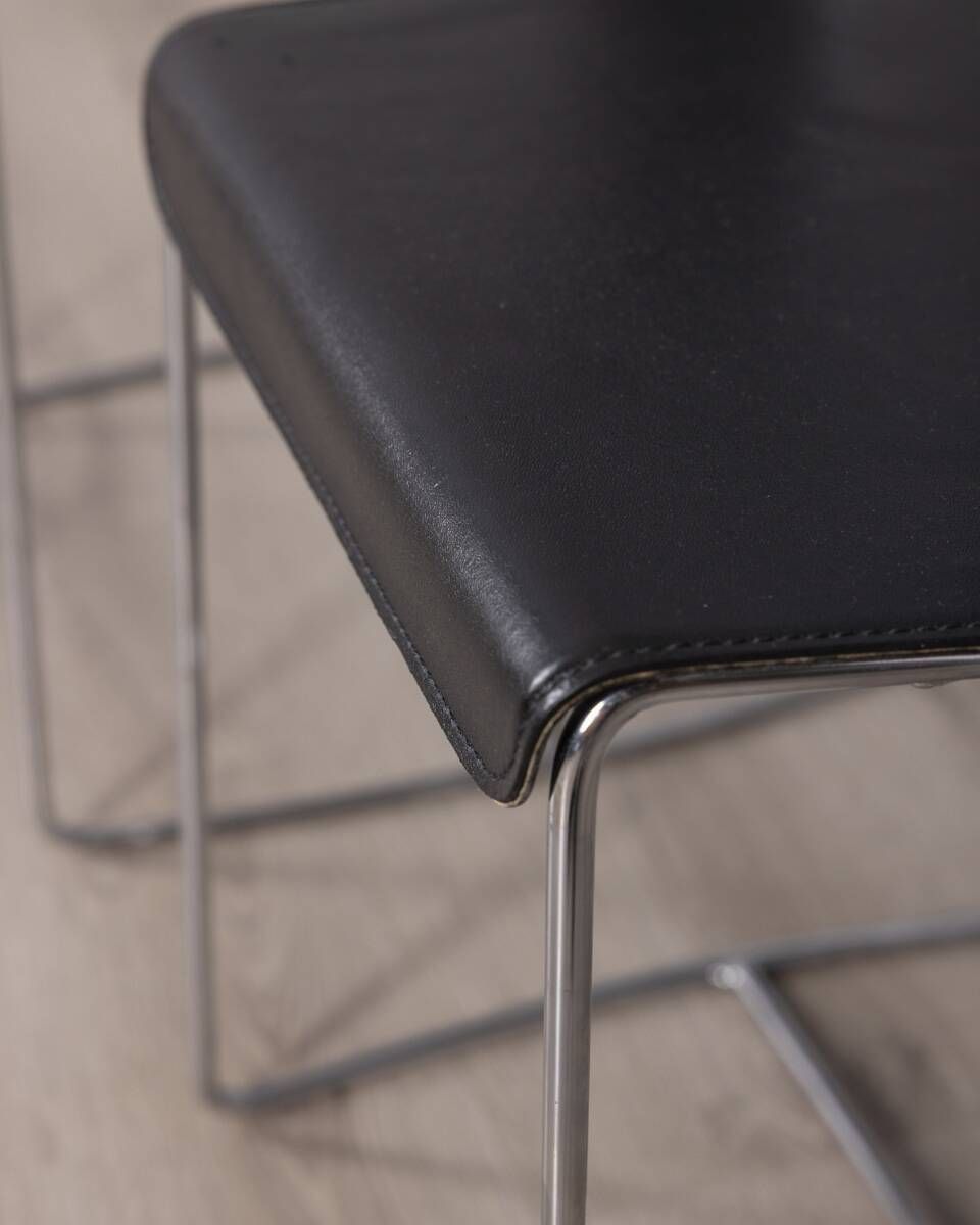 Pair Of Vintage Leather Chairs From The 1990s, Designed By Segis Italia photo vintage