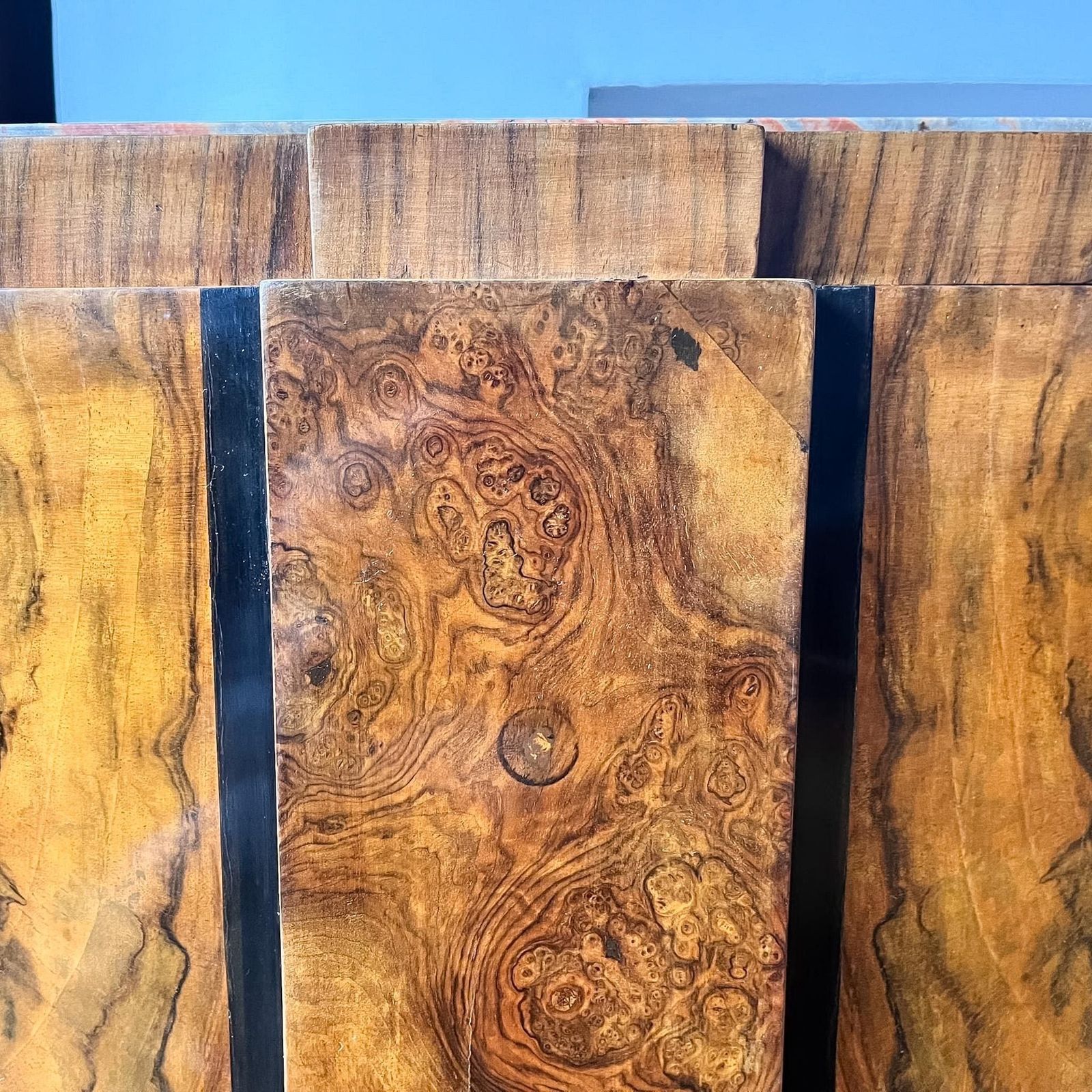 Pair Of Italian Art Deco Marble Top Bedside Cabinets photo vintage