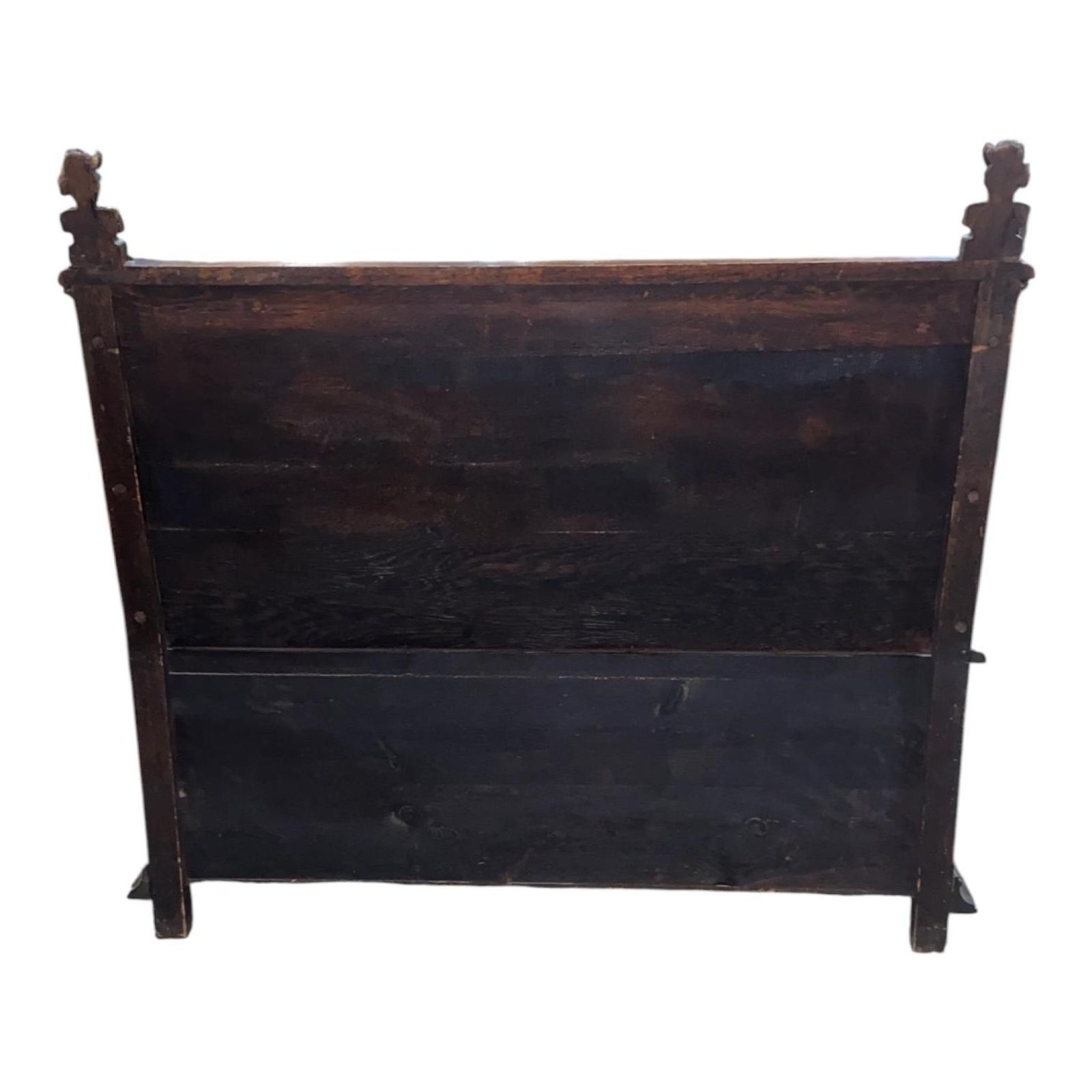 French Carved Oak Settle Renaissance Revival Hall Monks Bench With Lion Masks C.1860 photo furniture