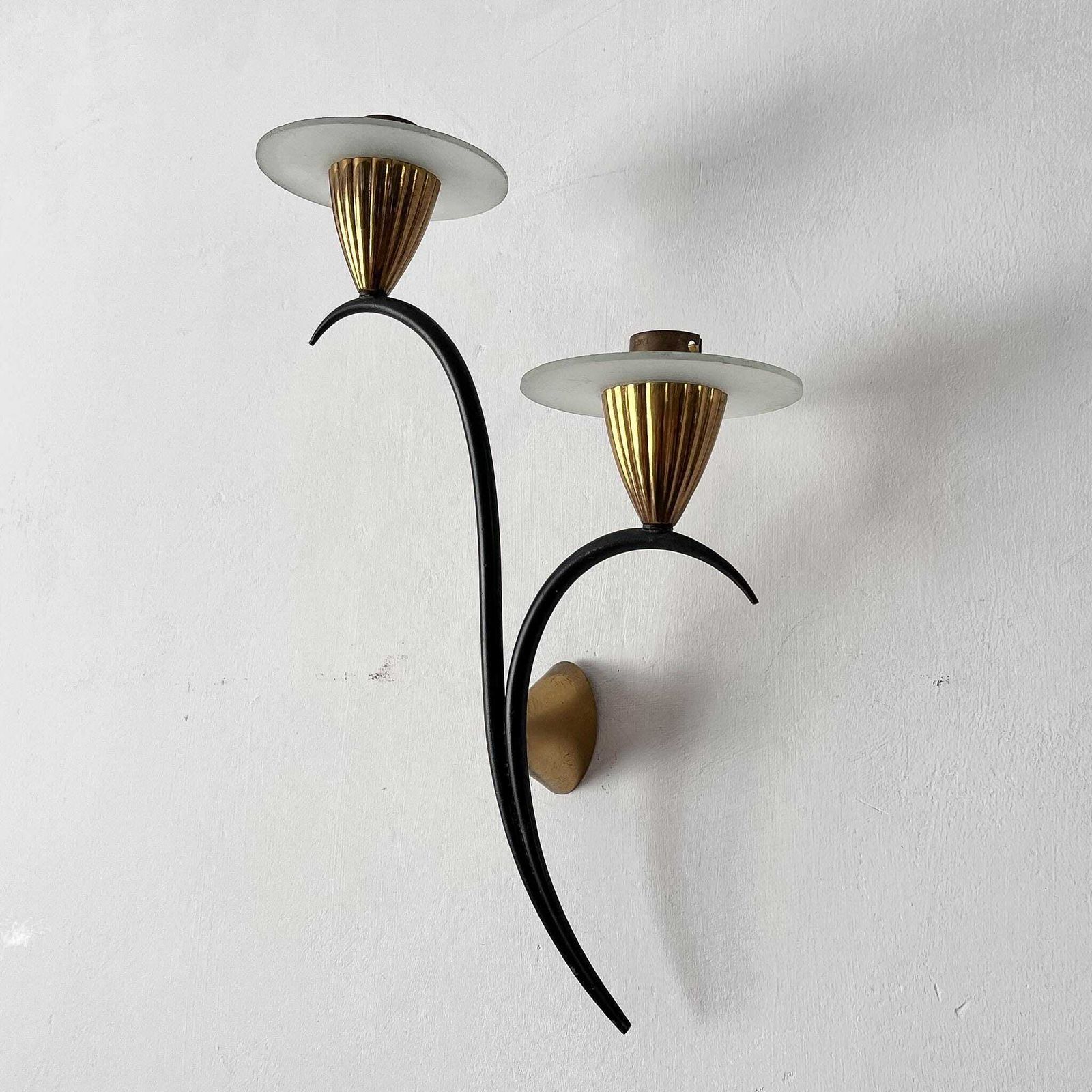 A Pair Of French Mid Century Light Sconces photo Lighting