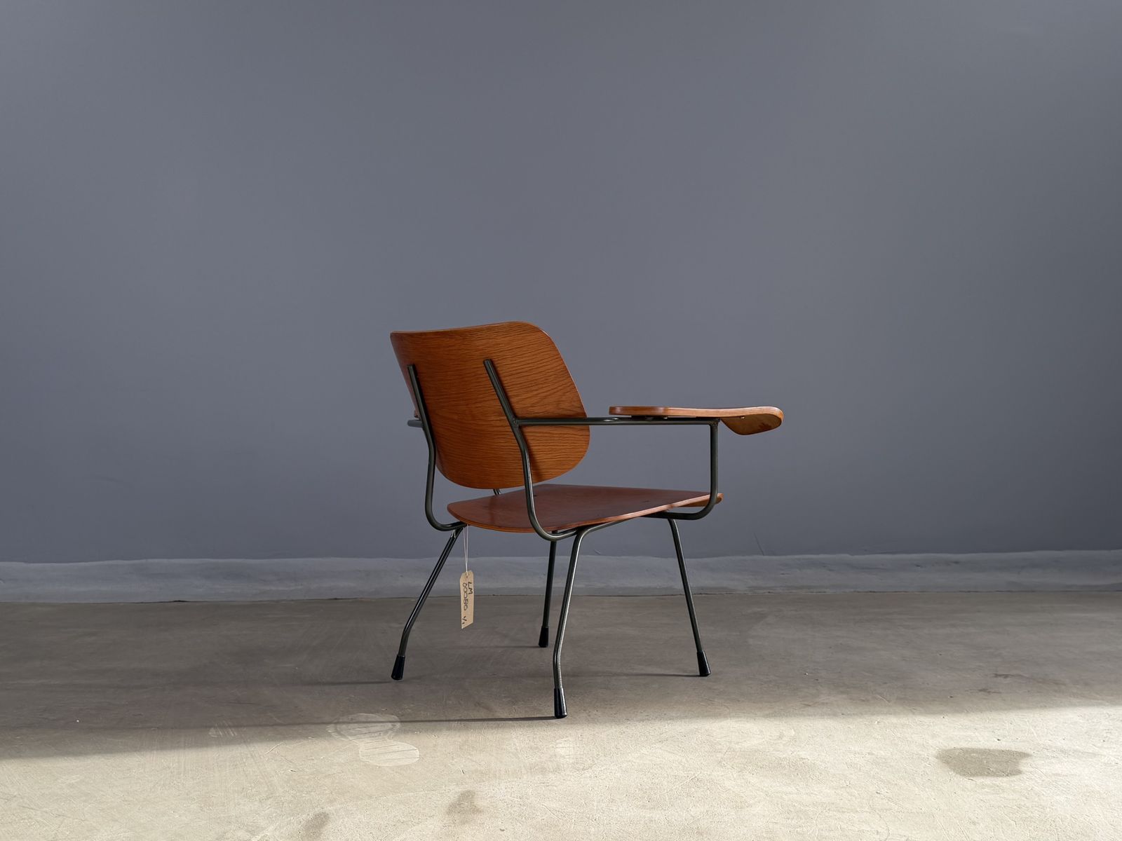 Rare Dutch Modernist Armchair Attributed To Tjerk Reijenga | Bent Plywood & Steel | C.1960s photo furniture