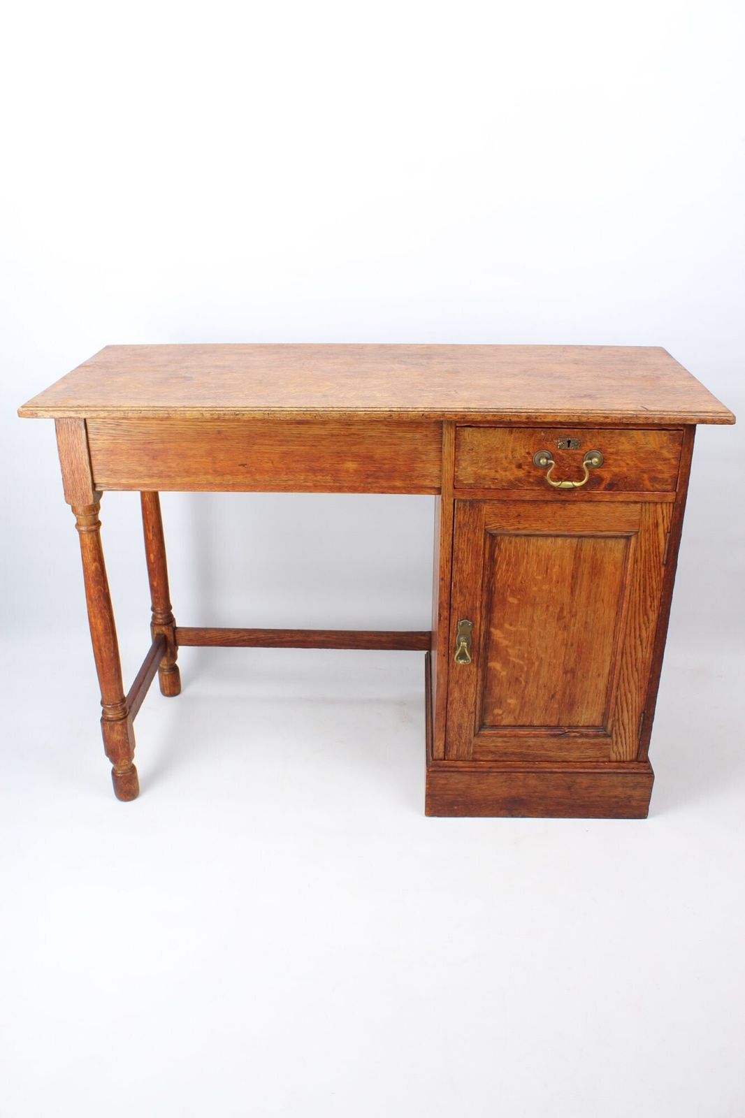 Slim Edwardian Oak Desk, 1910s