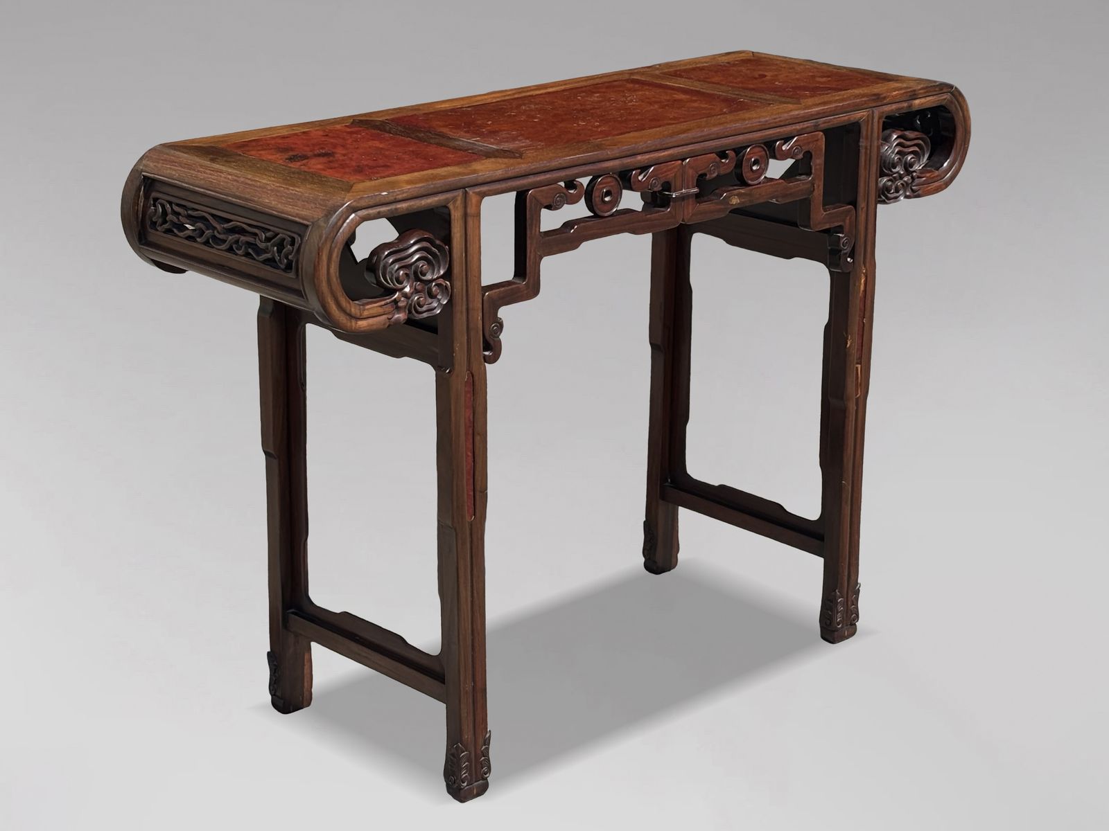 Late 19th Century Chinese Hongmu & Amboyna Altar Table photo furniture