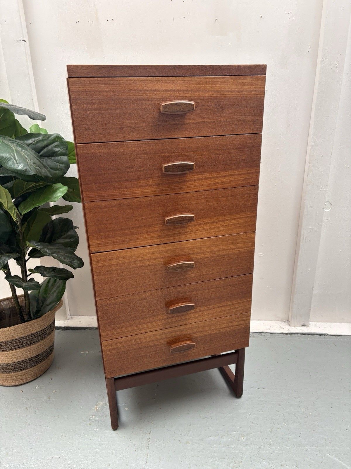 Mcm G Plan Quadrille Teak Tallboy Chest Of 6 Drawers photo furniture