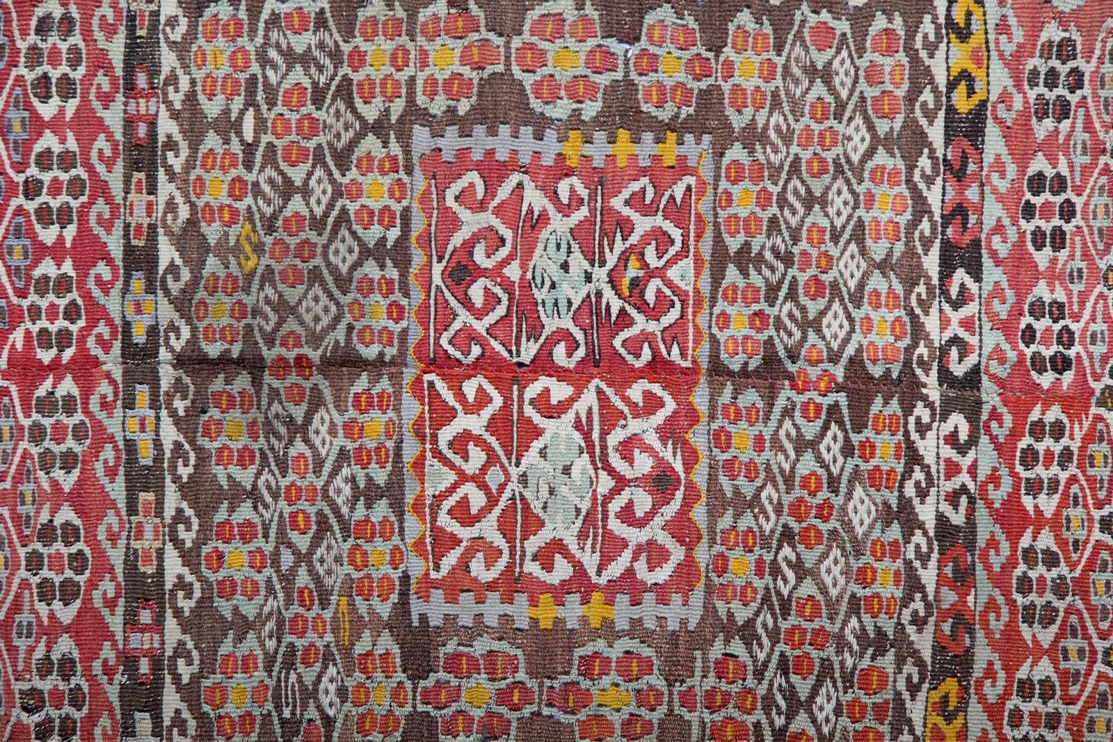 Handmade Carpet Antique Turkish Kilim Rug Traditional Tribal Runner Rug photo 1263.0