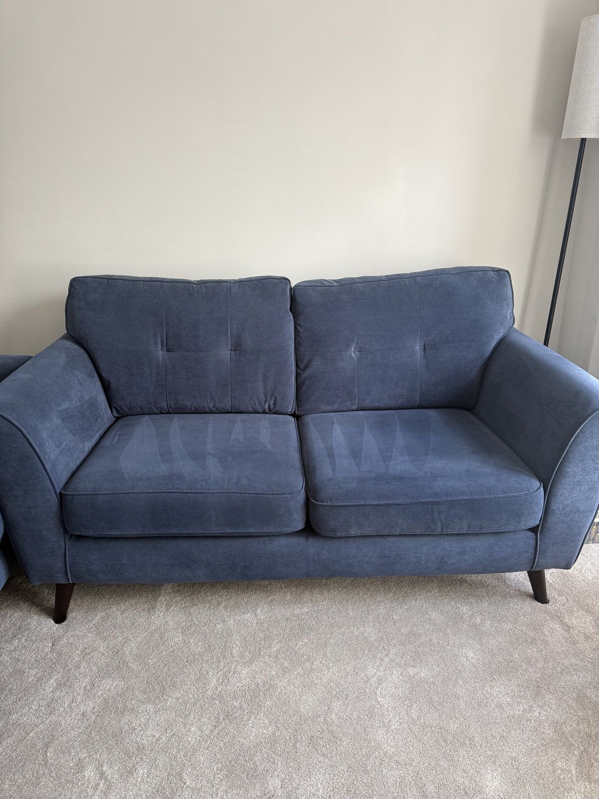 Denim Blue Fabric Sofas photo vintage