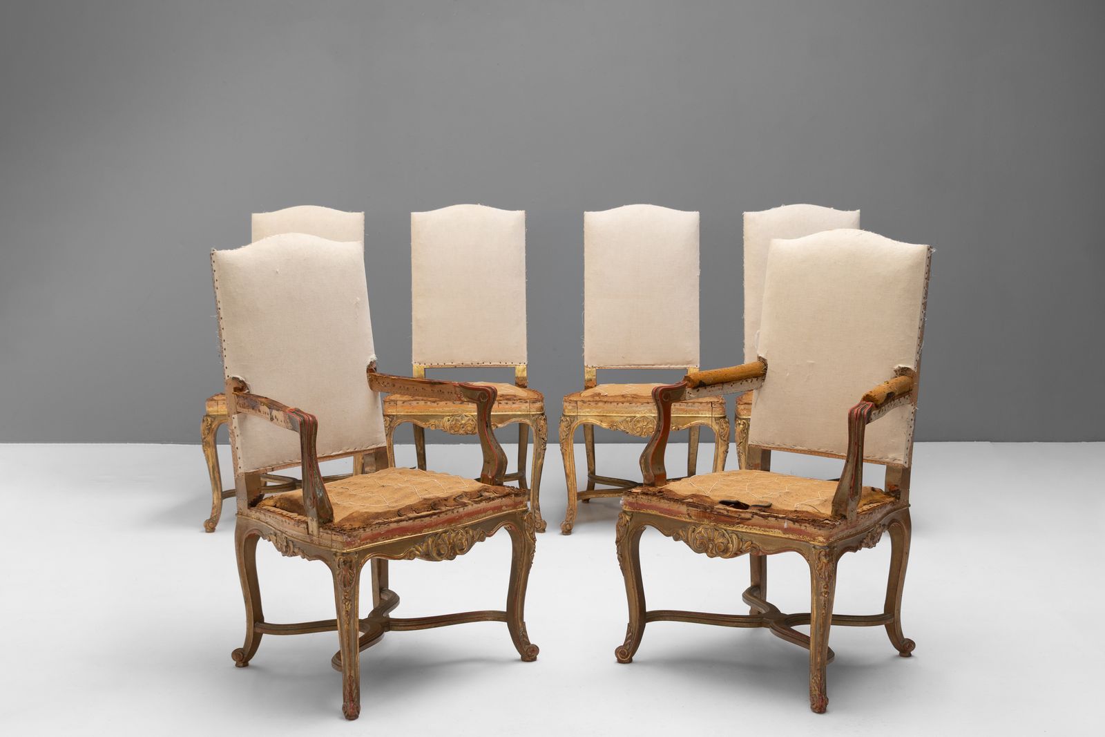 Set Of Six Gilded French Dining Chairs photo furniture