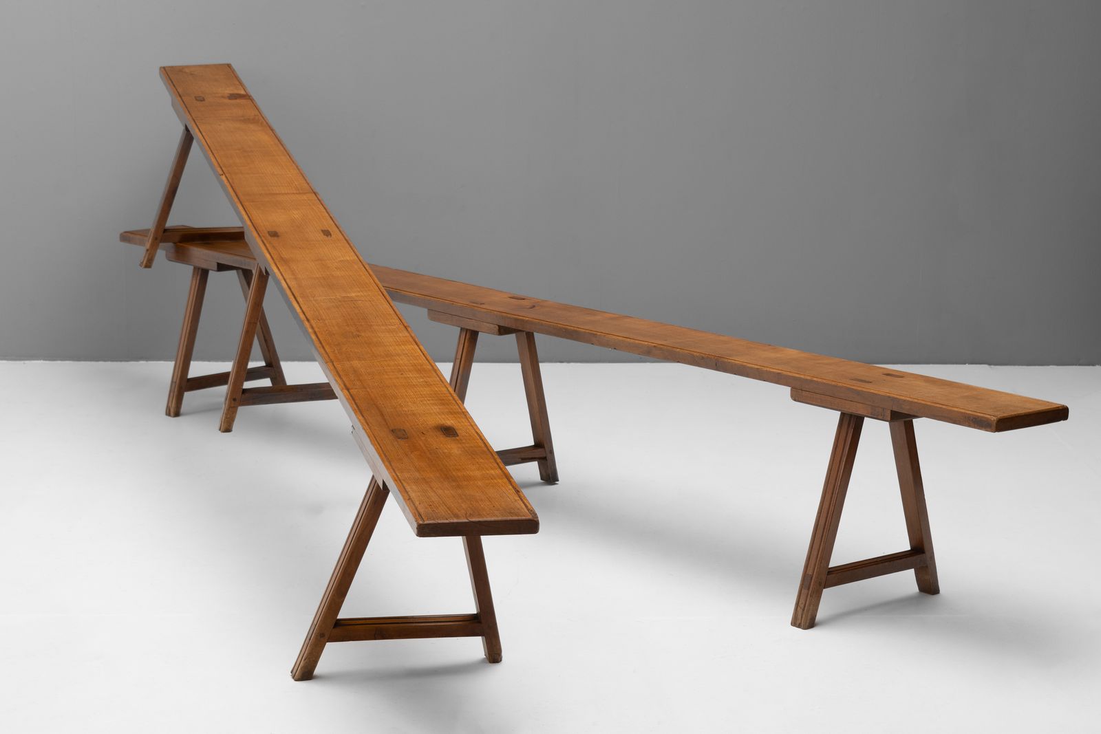 Pair Of Long Cherry Benches photo furniture