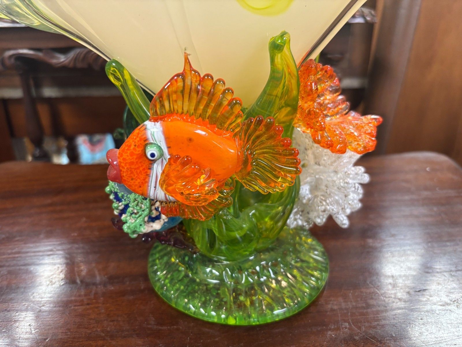 Home Decor Stunning 2003 Tina Cooper Great Barrier Reef Collection Art Glass Vase/ Bowl photo