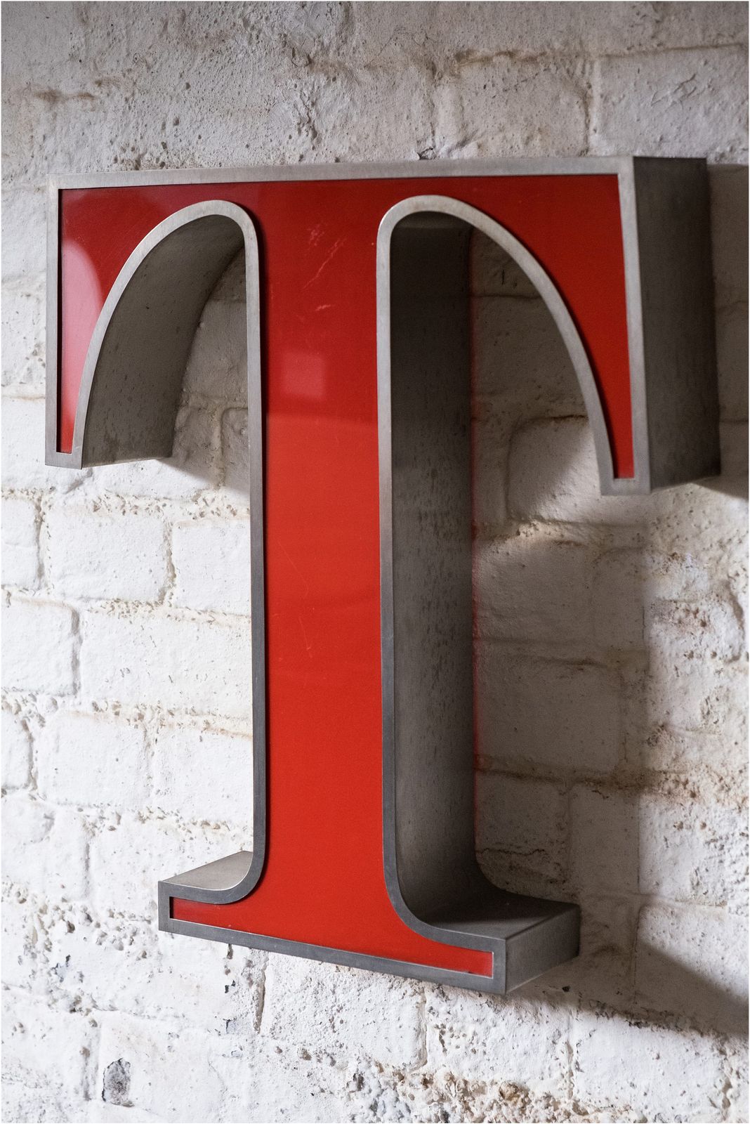 Vintage Metal & Red Perspex Letter ’T’ (978)
