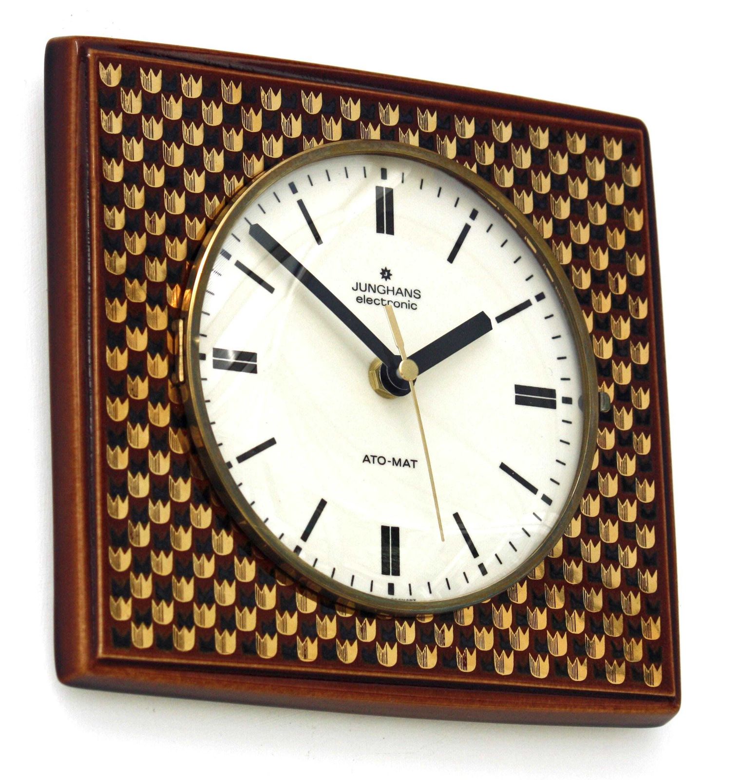 Vintage Junghans Wall Clock   22cm Ceramic Retro Style Mid Century Style Antique Gold Clock Gift Off The Wall Clocks photo furniture