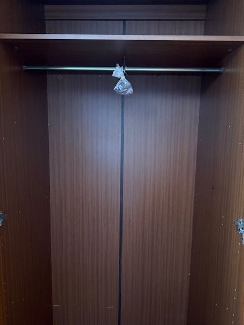 Wardrobe, Solid Walnut Wood With Triple Doors And Shelving photo furniture
