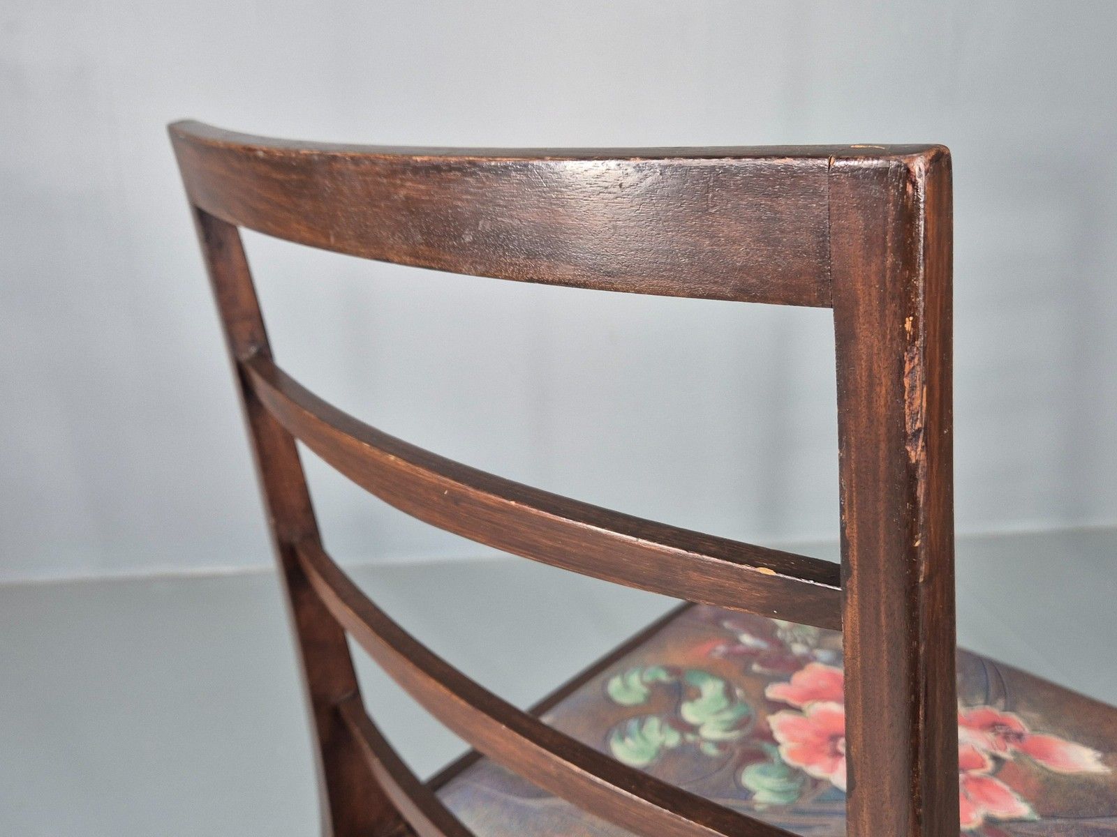 photo vinterior 2 Vintage McIntosh Dining Chairs 1960s Retro Floral Upholstery Eb12177