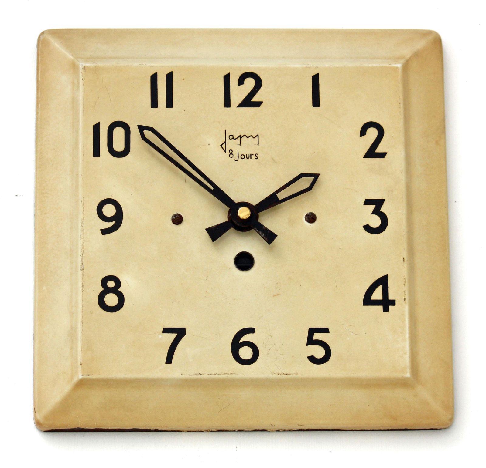 Vintage Japy Wall Clock   23cm French Tin Metal Retro Shabby Chic Art Deco Clock Toleware Gift Off The Wall Clocks