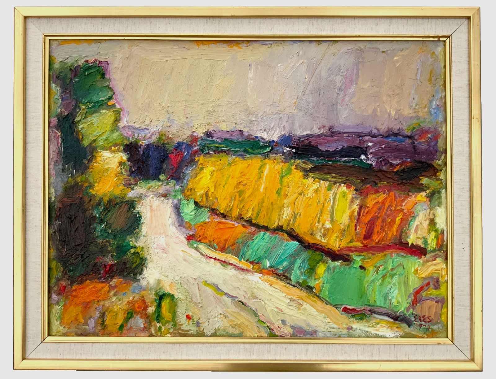 Vintage Original Expressionist Oil On Canvas By A. Eres, 1977