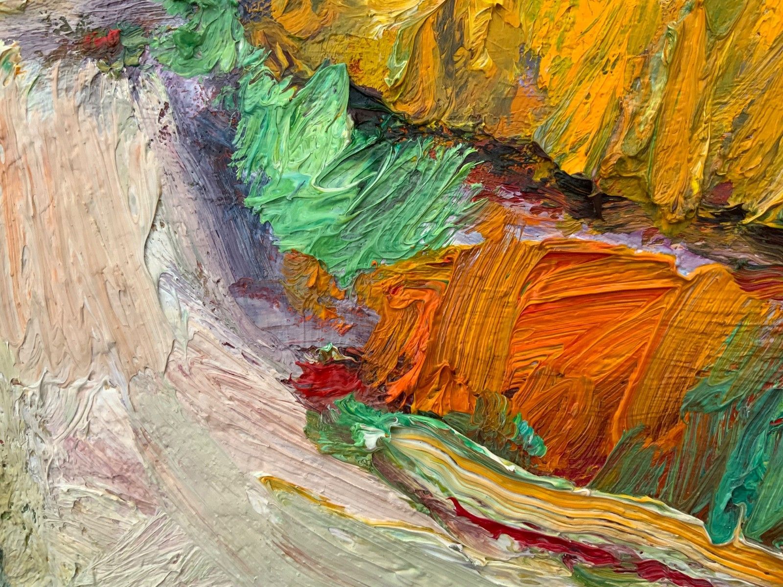 Vintage Original Expressionist Oil On Canvas By A. Eres, 1977 photo Art