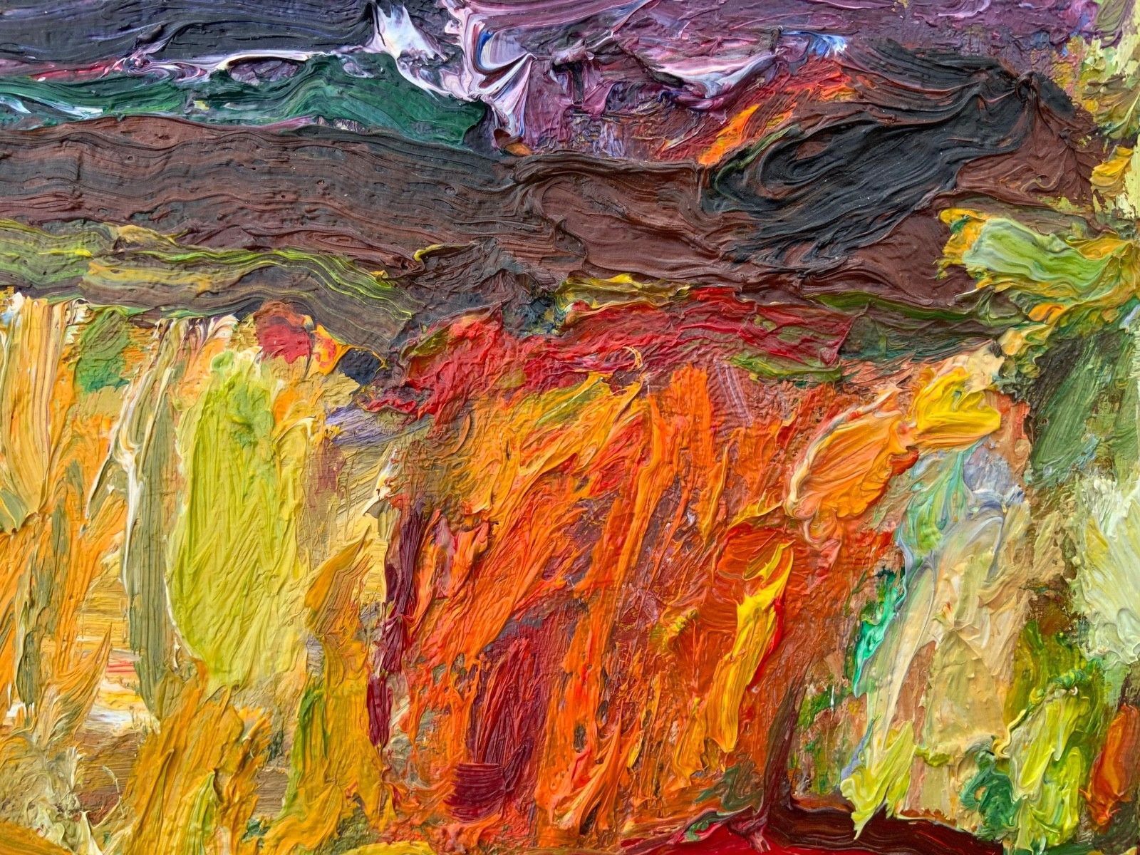 photo vinterior Vintage Original Expressionist Oil On Canvas By A. Eres, 1977