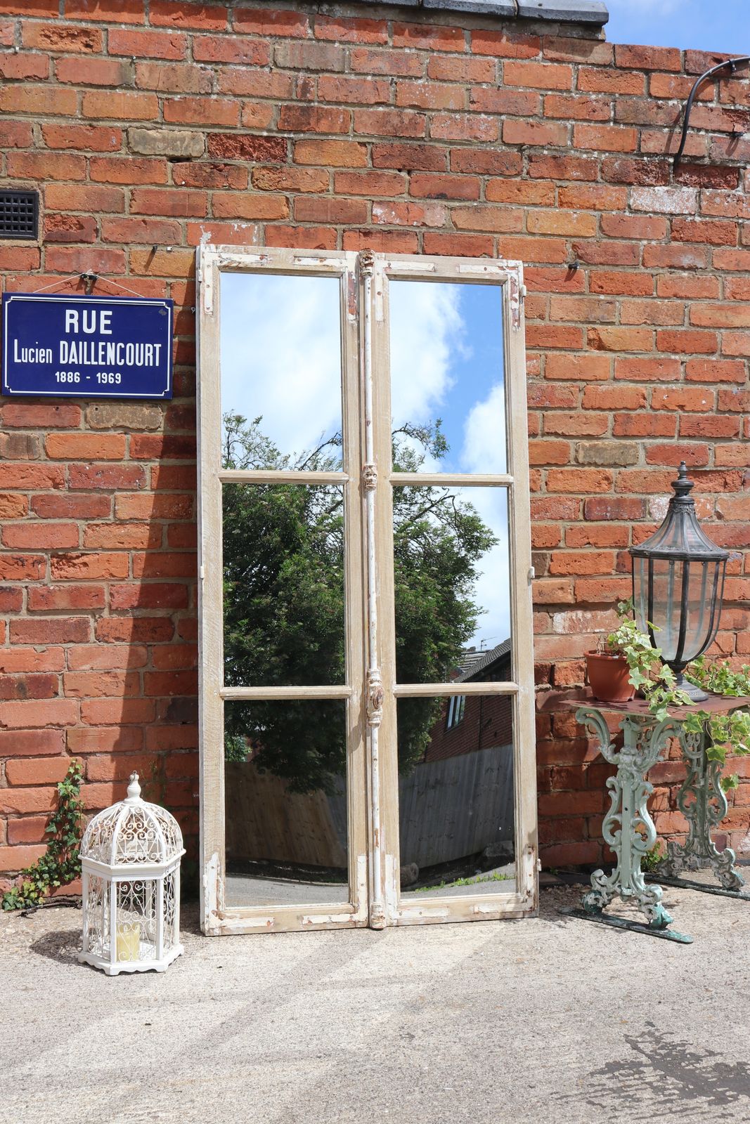 Antique French Chateau Floor Standing Mirror Doors 202cm High photo for sale