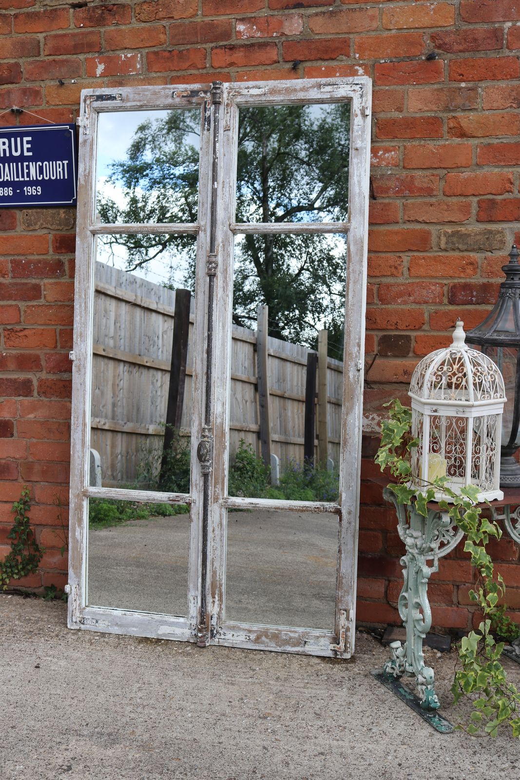 Antique French Chateau Floor Standing Mirror Doors 195 Cm High photo furniture