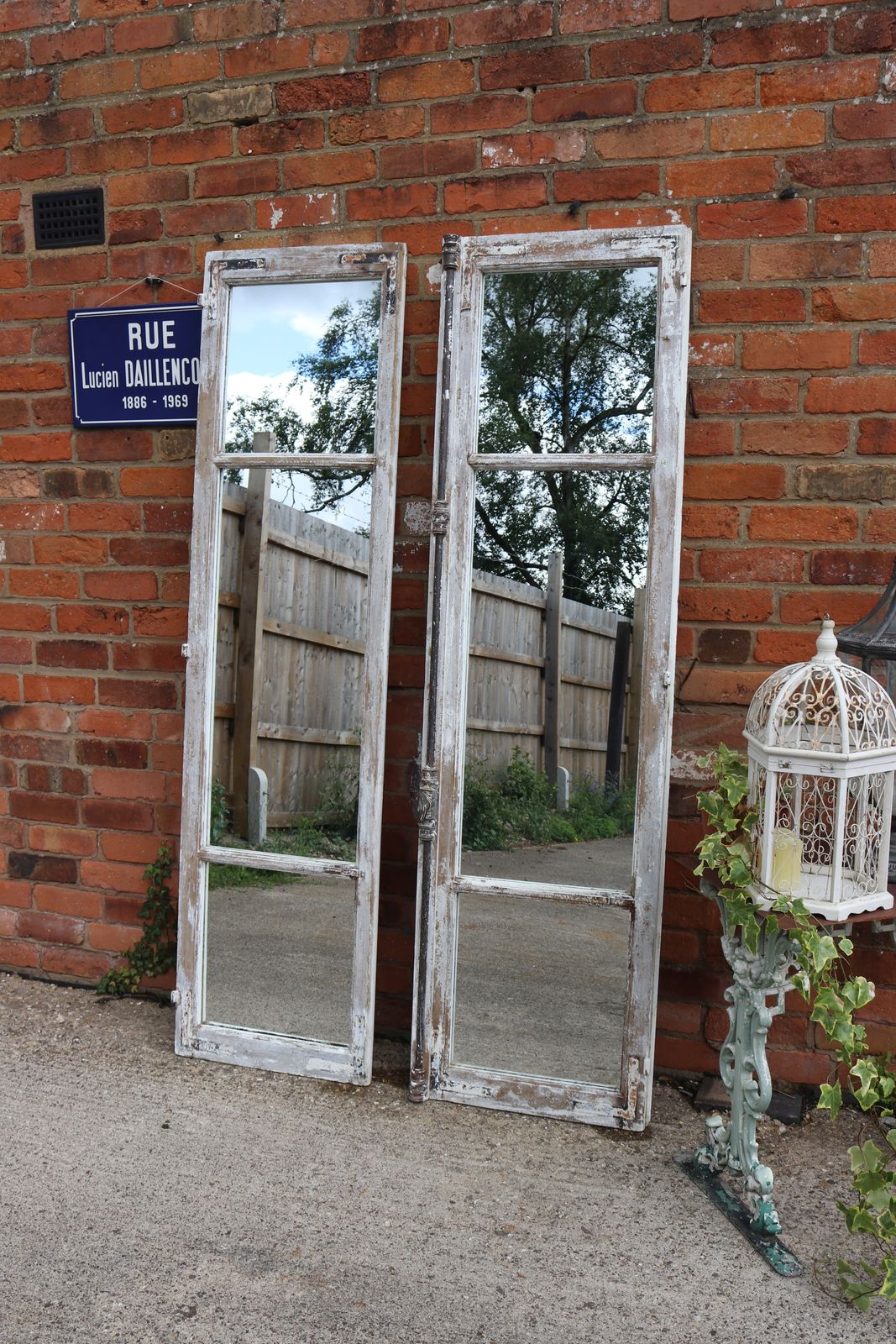 Antique French Chateau Floor Standing Mirror Doors 195 Cm High photo for sale