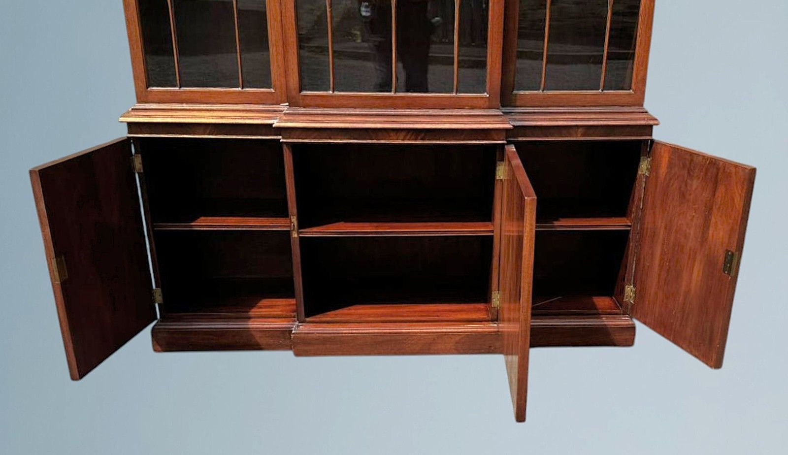 Mahogany Three Door Breakfront Bookcase photo buy