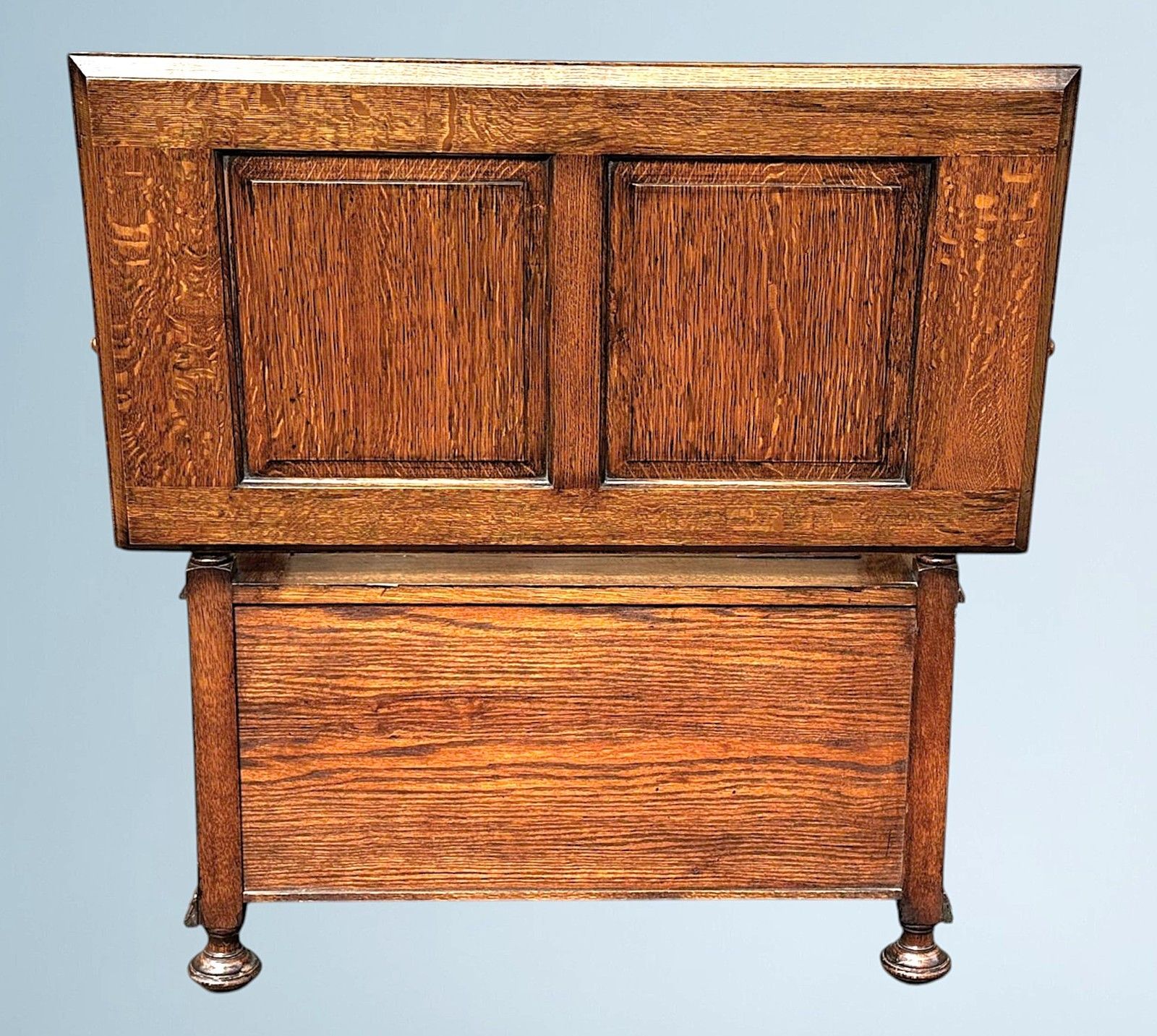 Antique Golden Oak Monks Bench photo buy