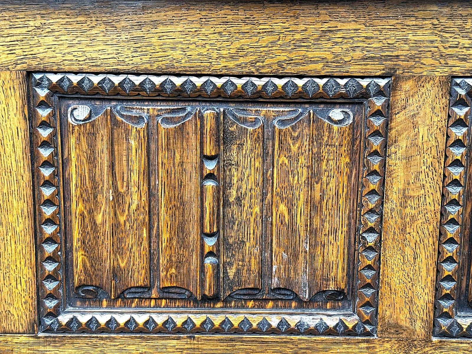 photo buy Antique Golden Oak Monks Bench