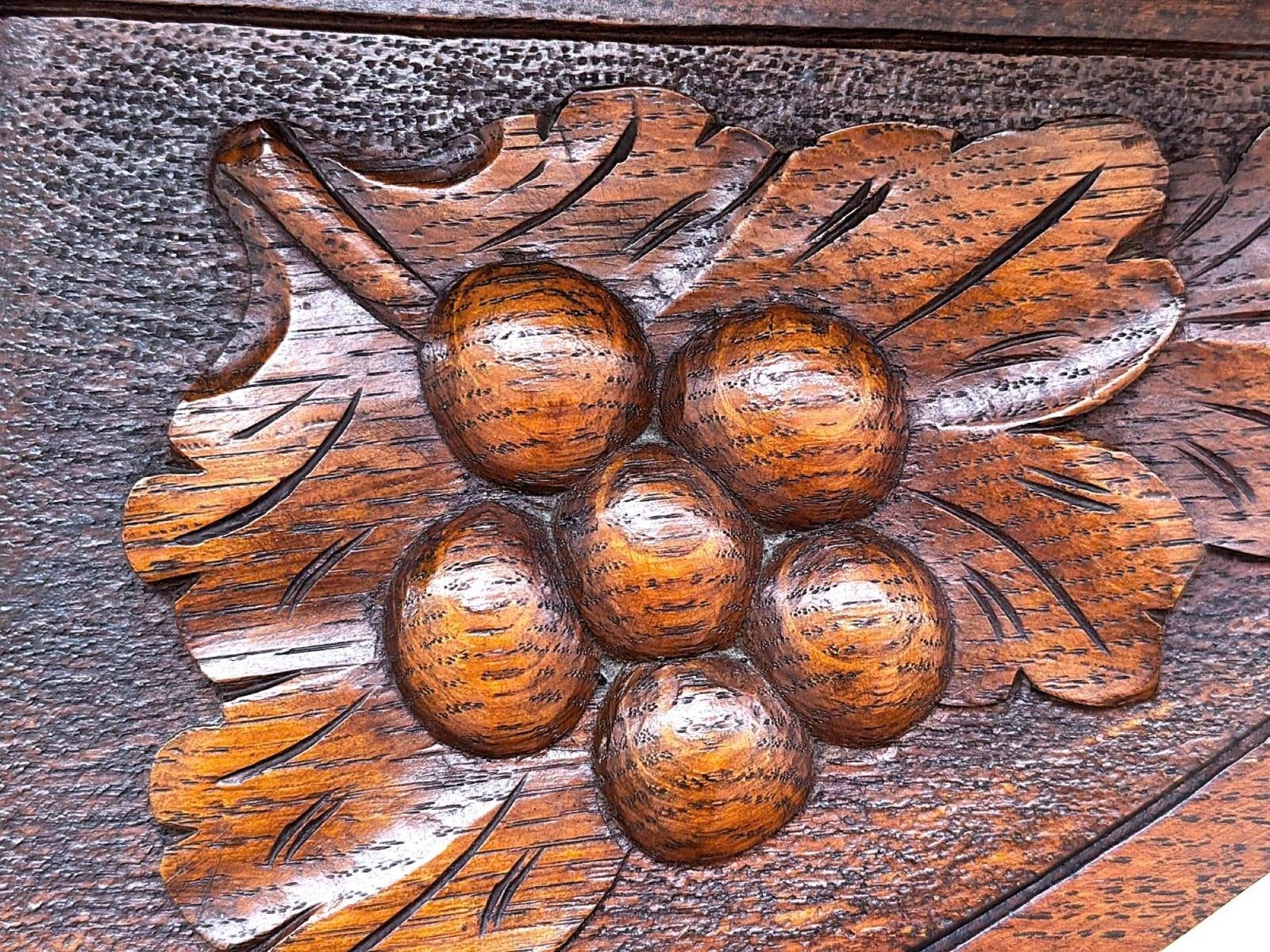photo vintage Edwardian Oak Mirror Back Sideboard