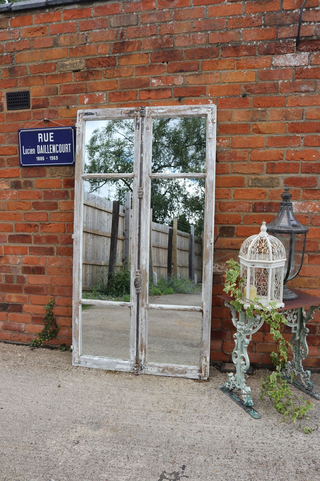 Antique French Chateau Floor Standing Mirror Doors 195 Cm High