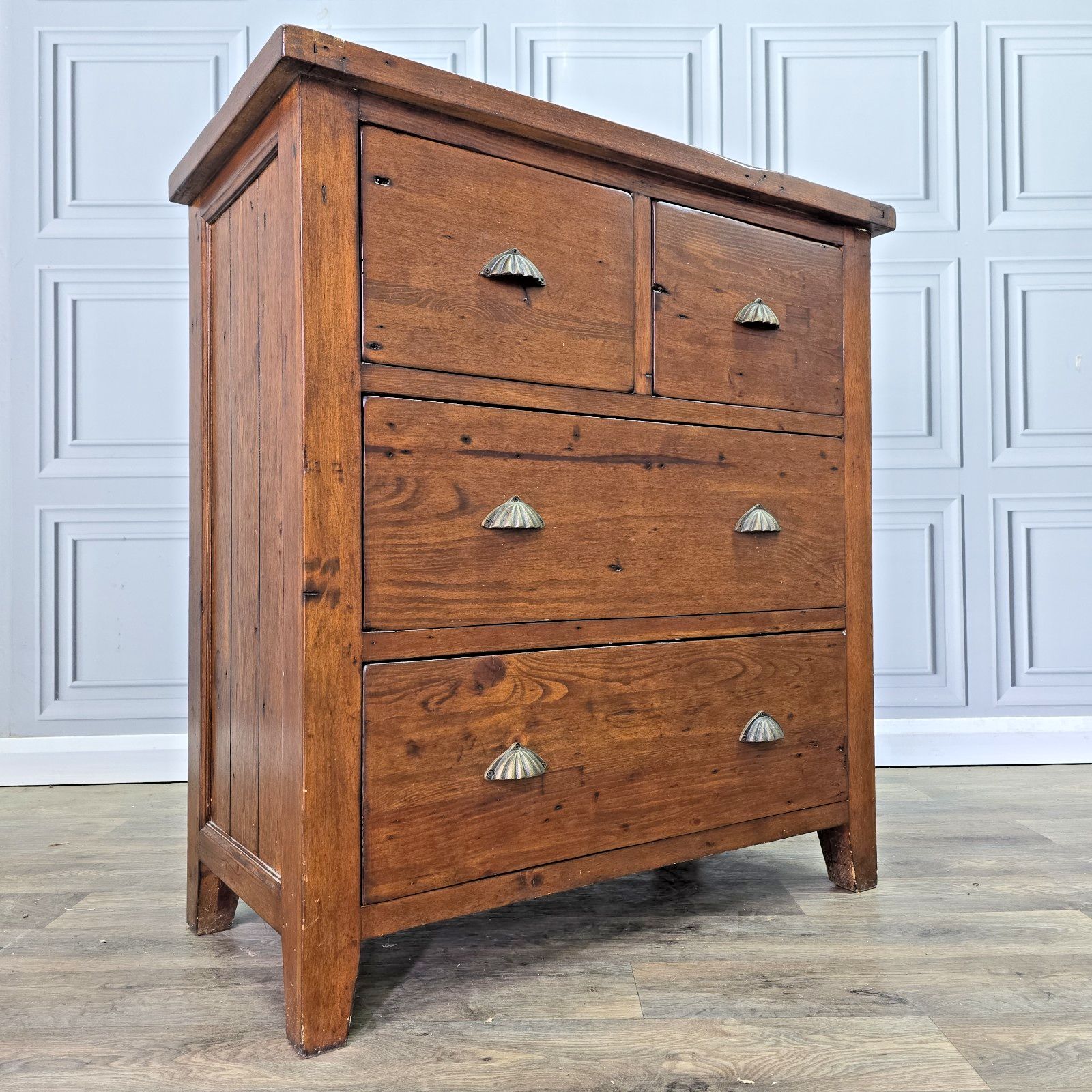 Rustic Chest Of Drawers Solid Wooden Irish Coast Reclaimed Pine Tallboy